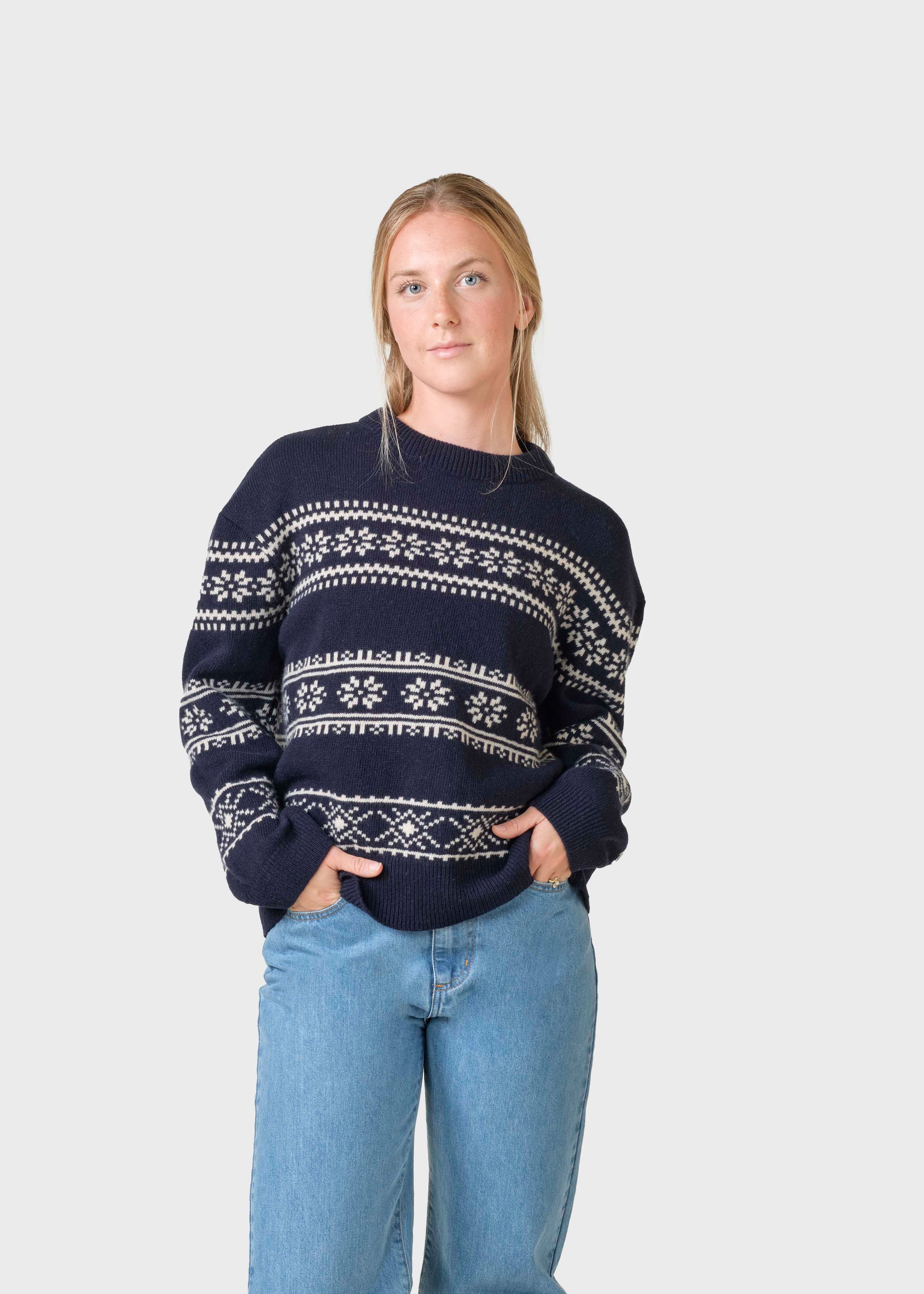 Jette Knit - Navy/pastel Sand