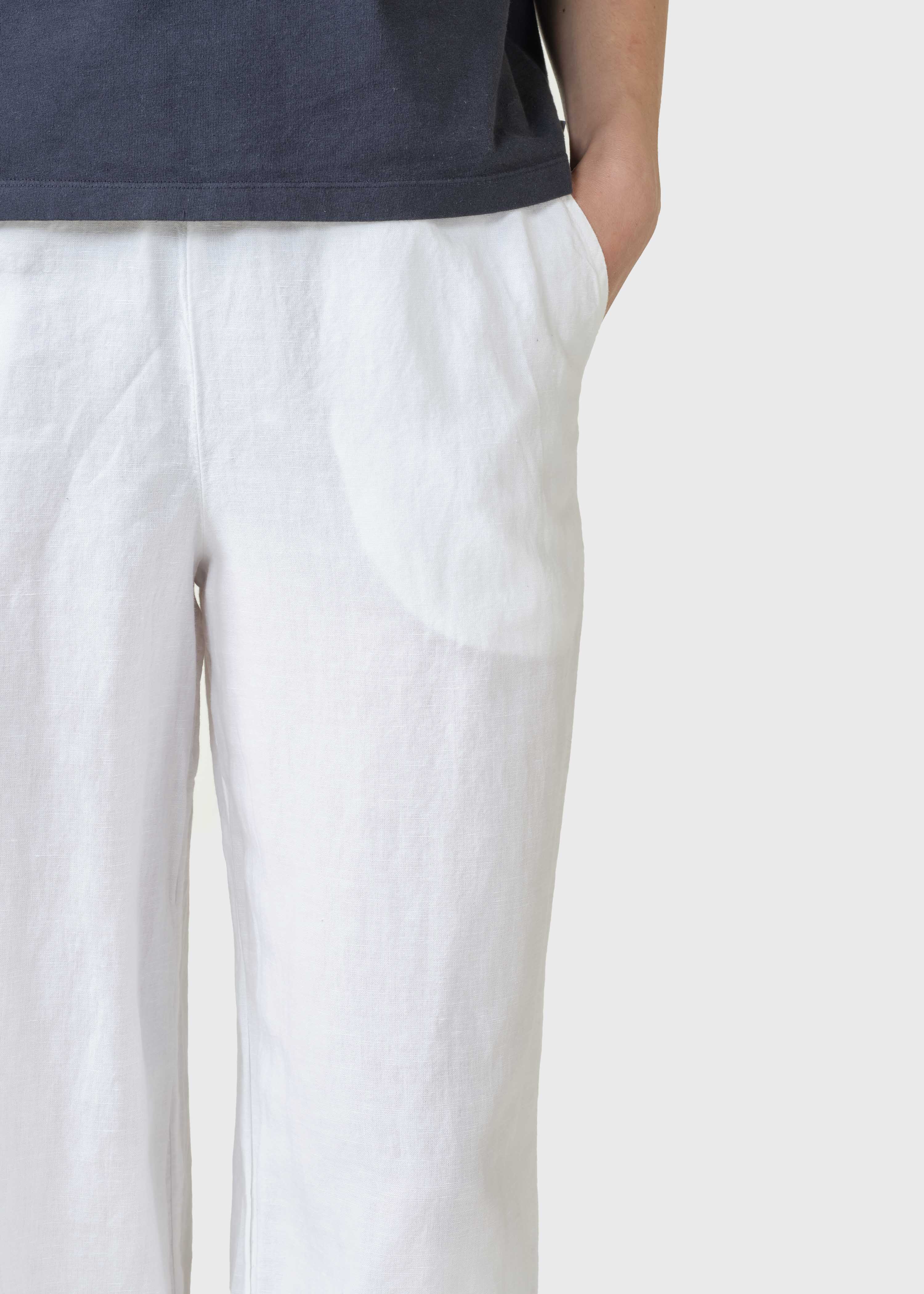 Kaja Cotton/linen Pants - White