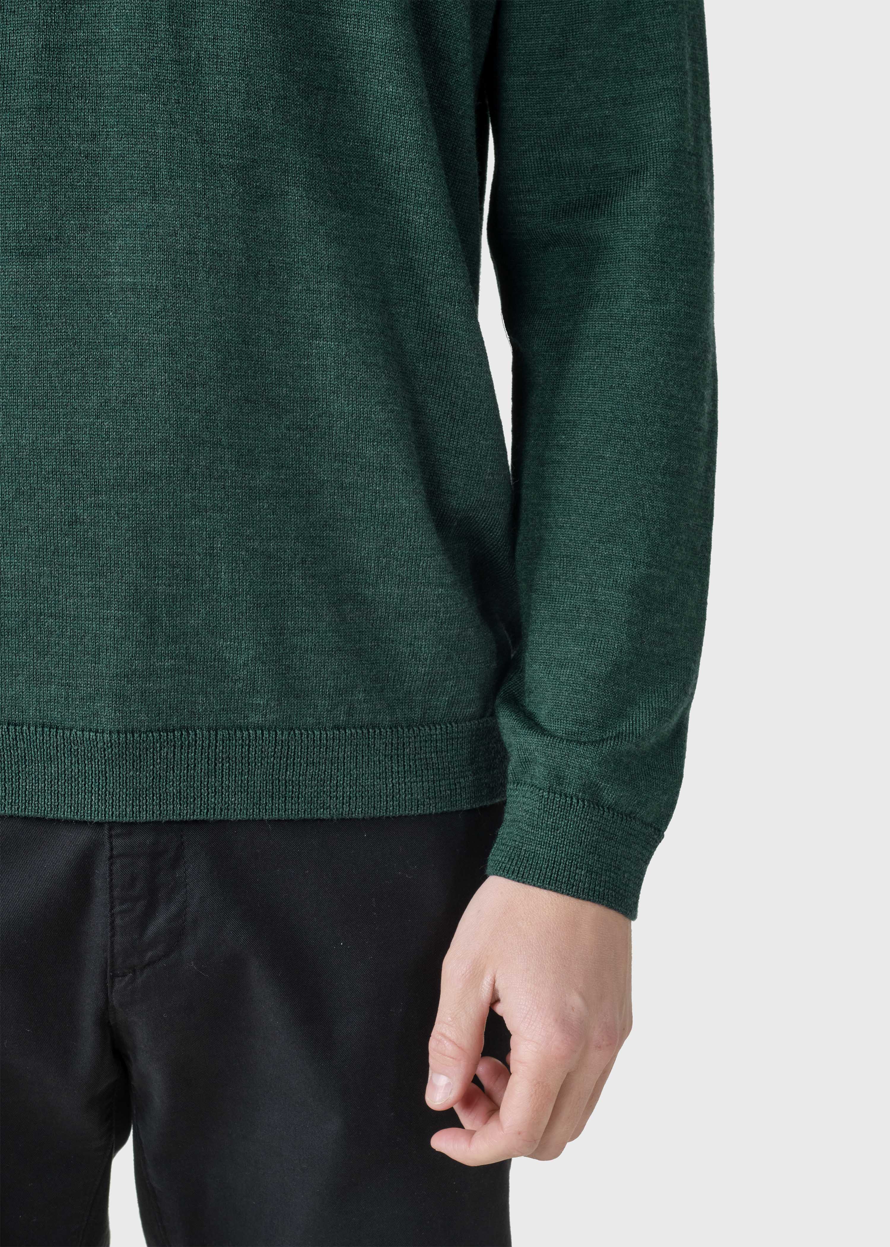 L/s Knit Polo - Moss Green