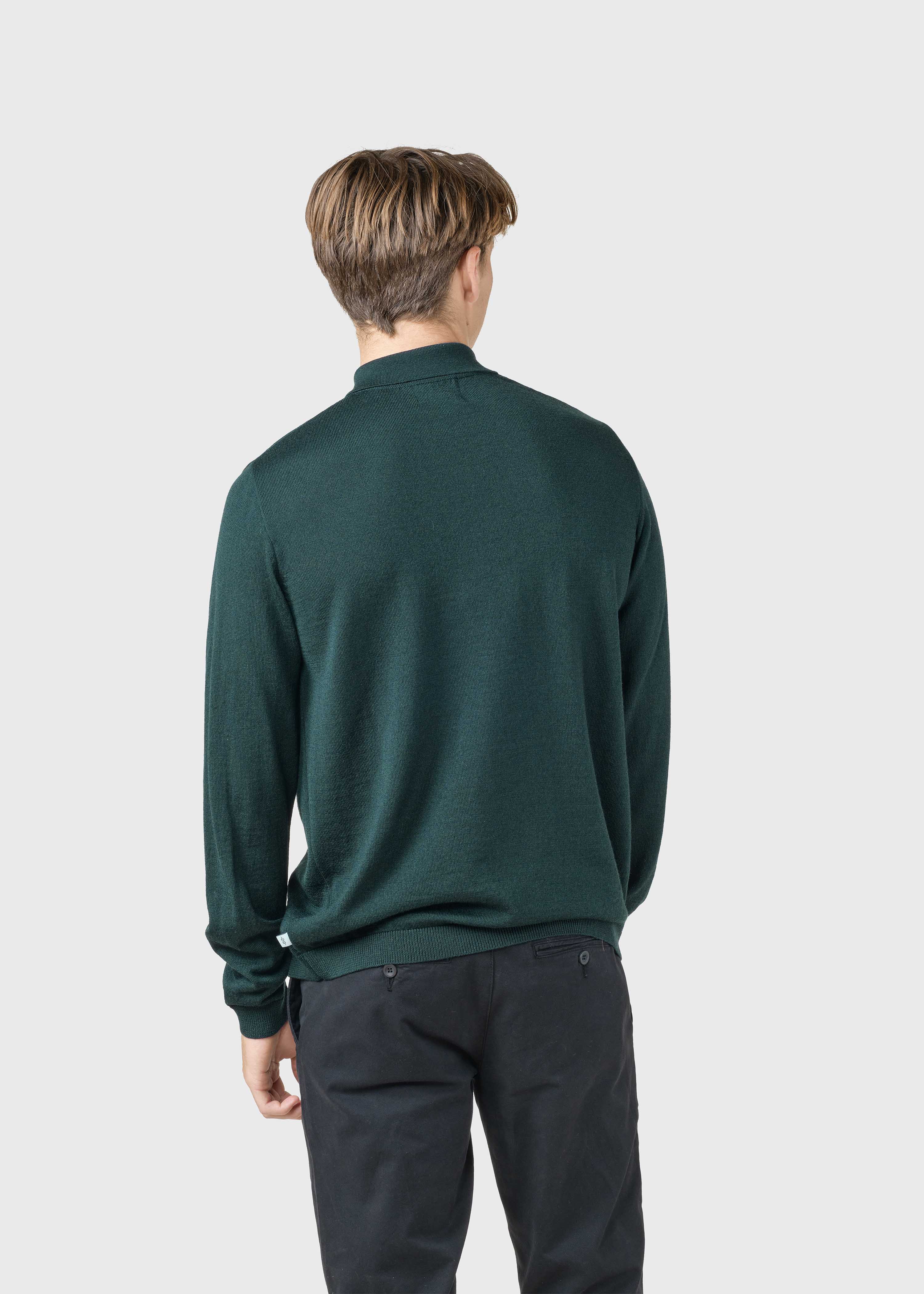 L/s Knit Polo - Olive