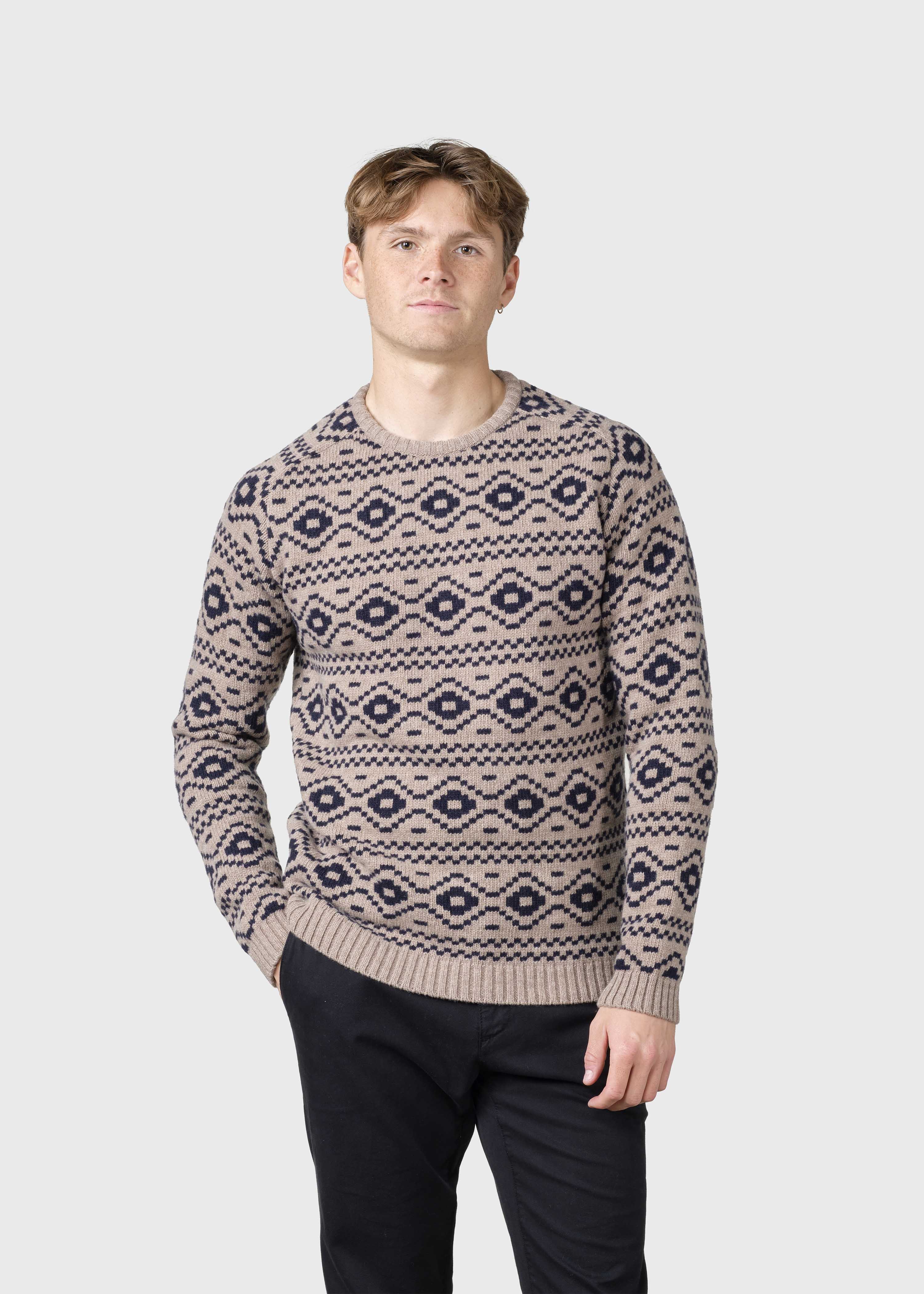 Marlon Knit - Sand/navy