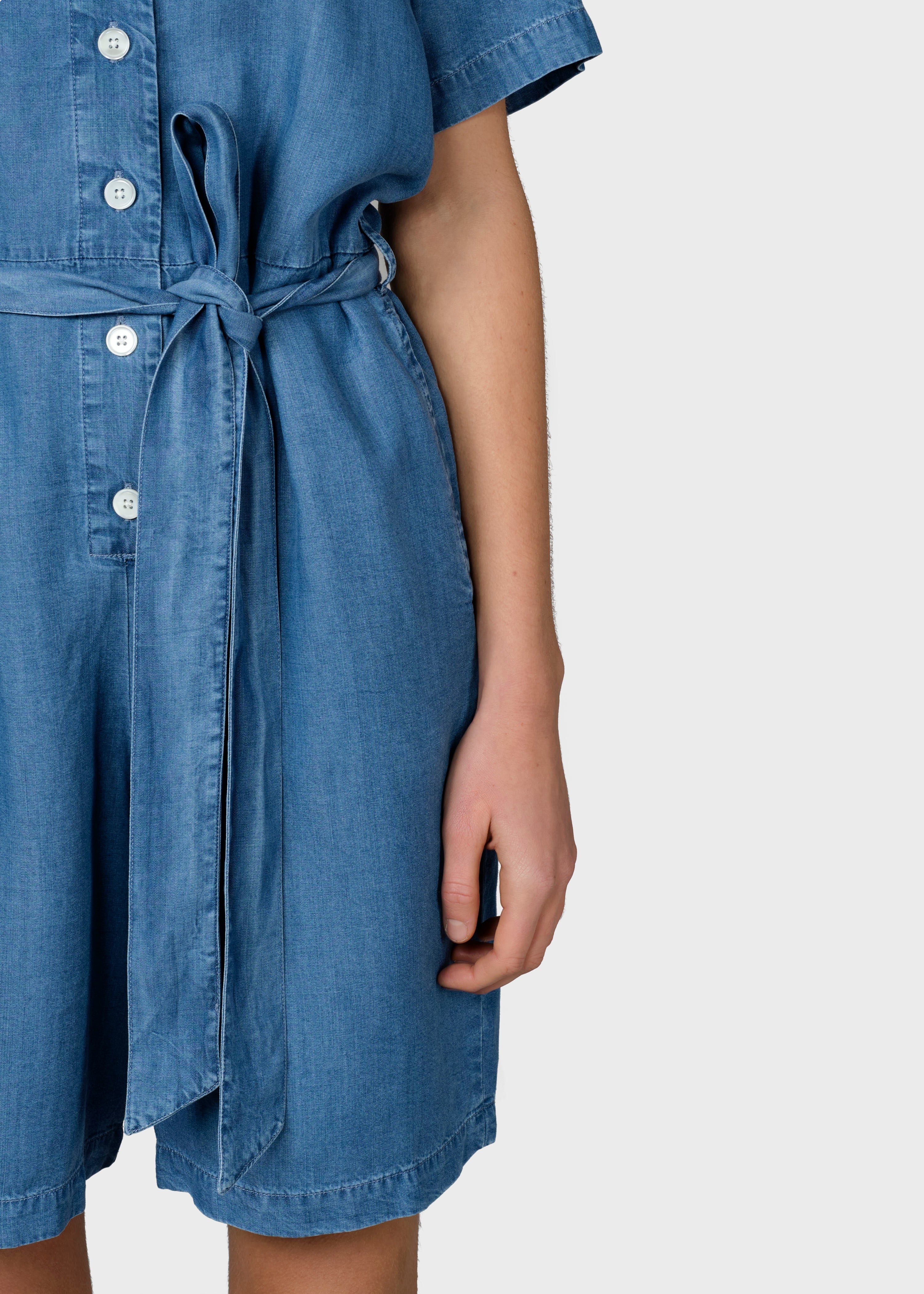 Marna Short Jumpsuit - Light Blue Chambrey
