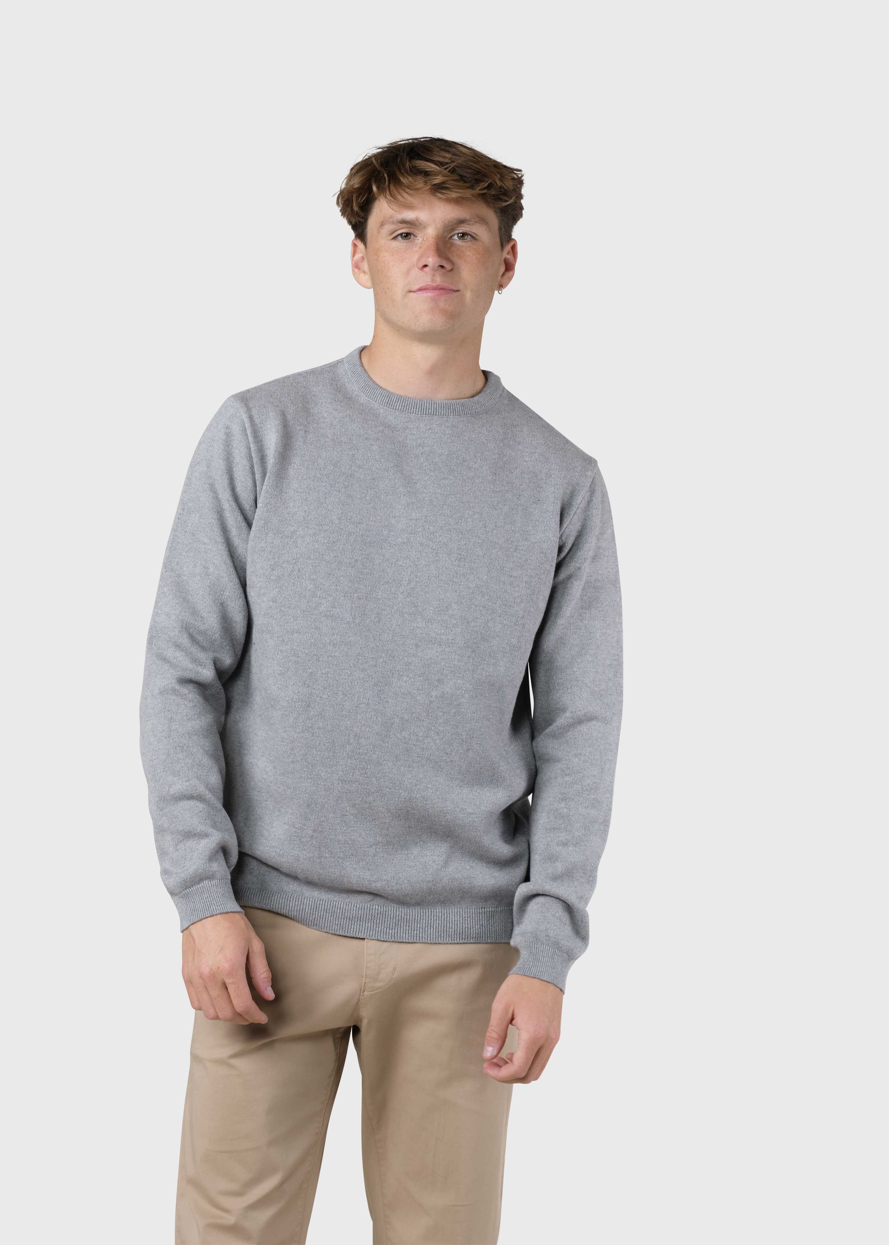 Mens Basic Cotton Knit - Light Grey