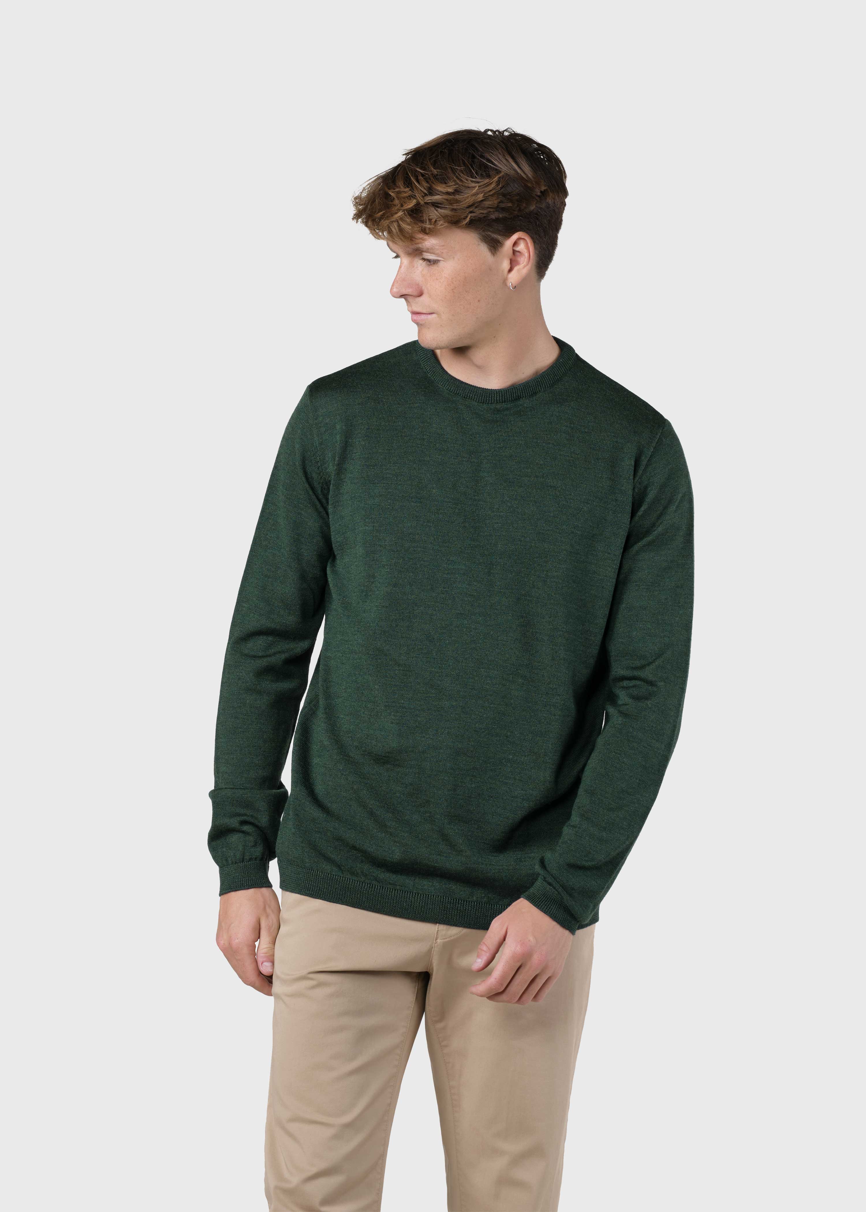 Mens Basic Merino Knit - Moss Green