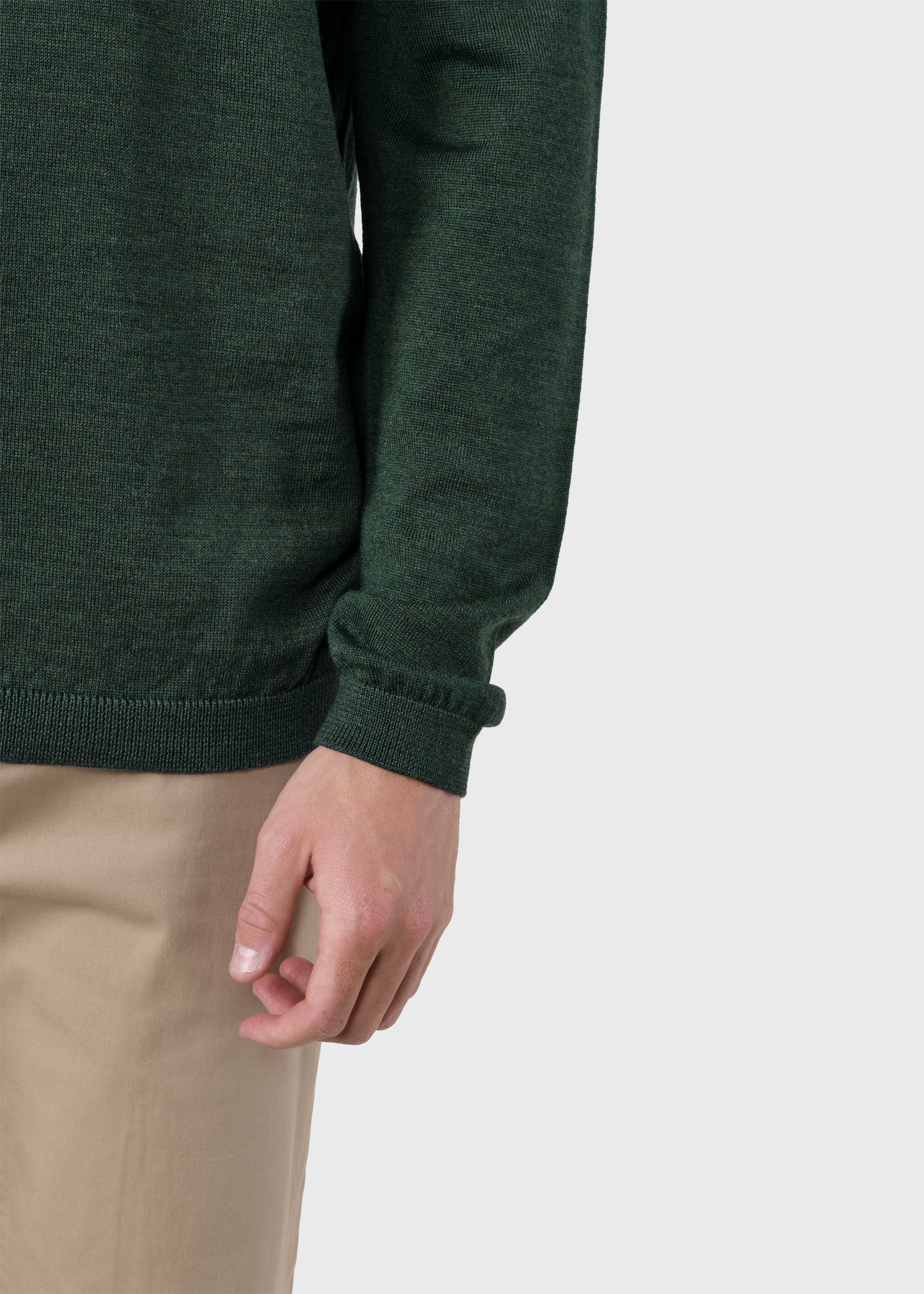 Mens Basic Merino Knit - Moss Green