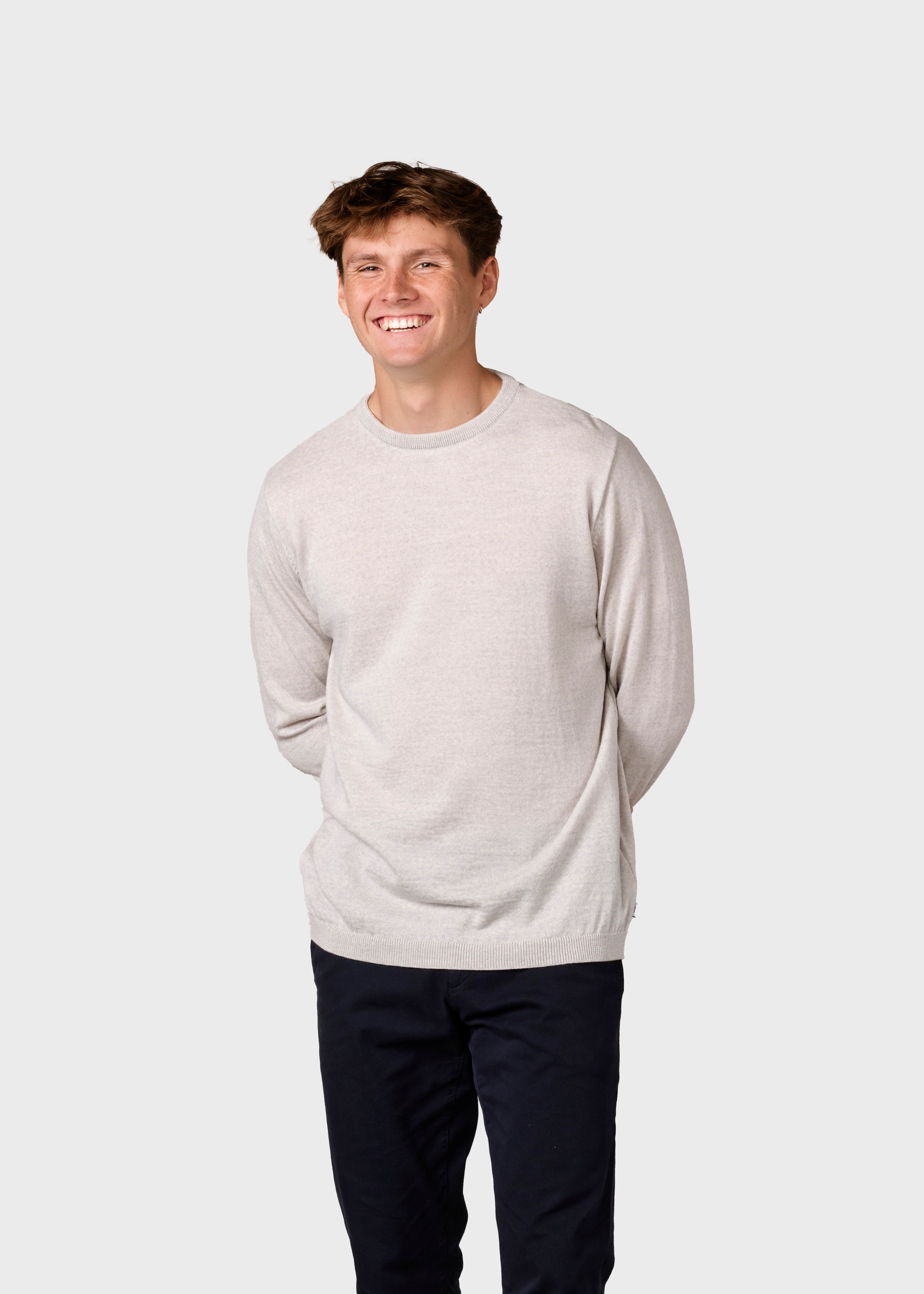 Mens Basic Merino Knit - Pastel Grey
