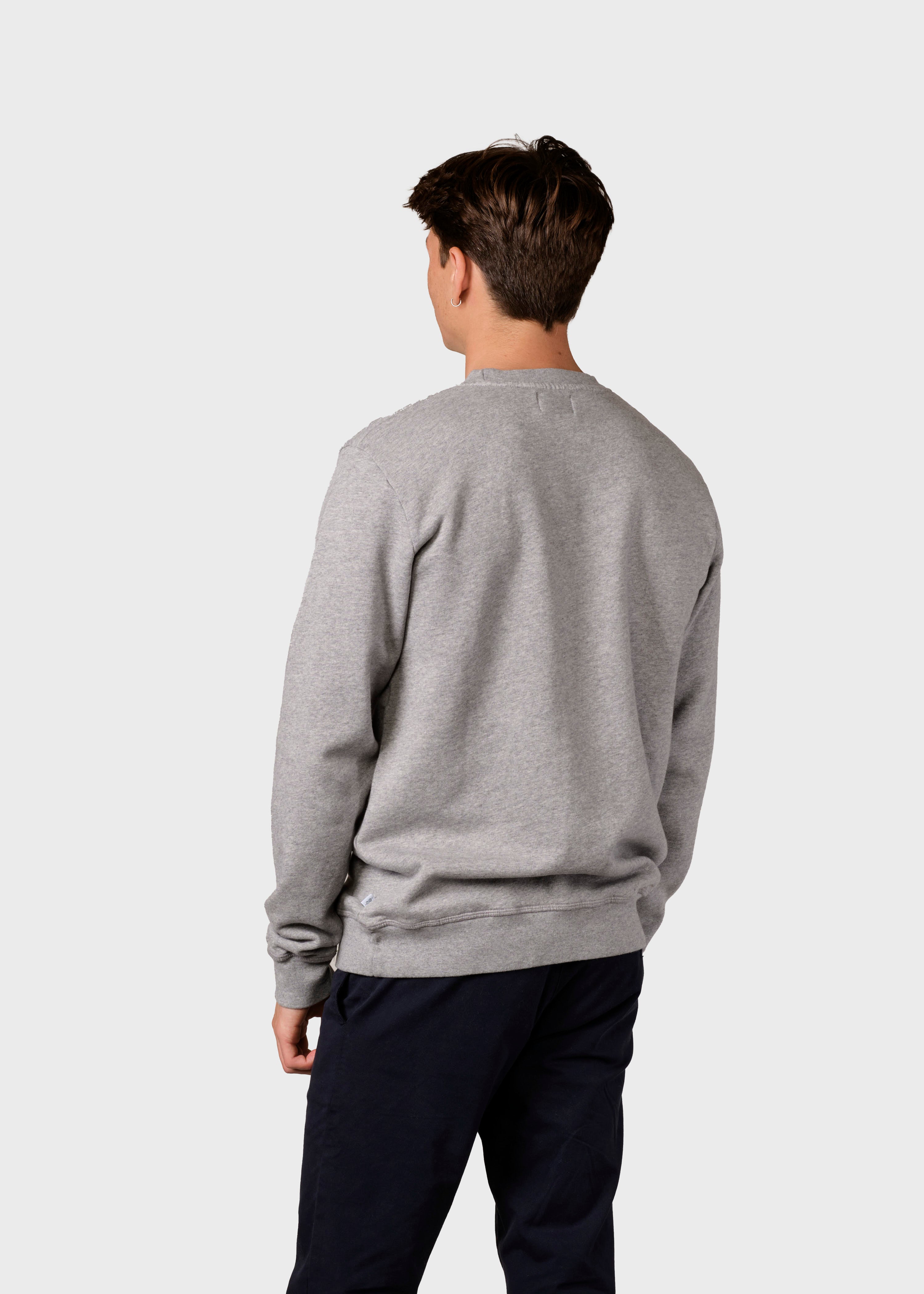 Mens Small Logo Crew - Grey Melange
