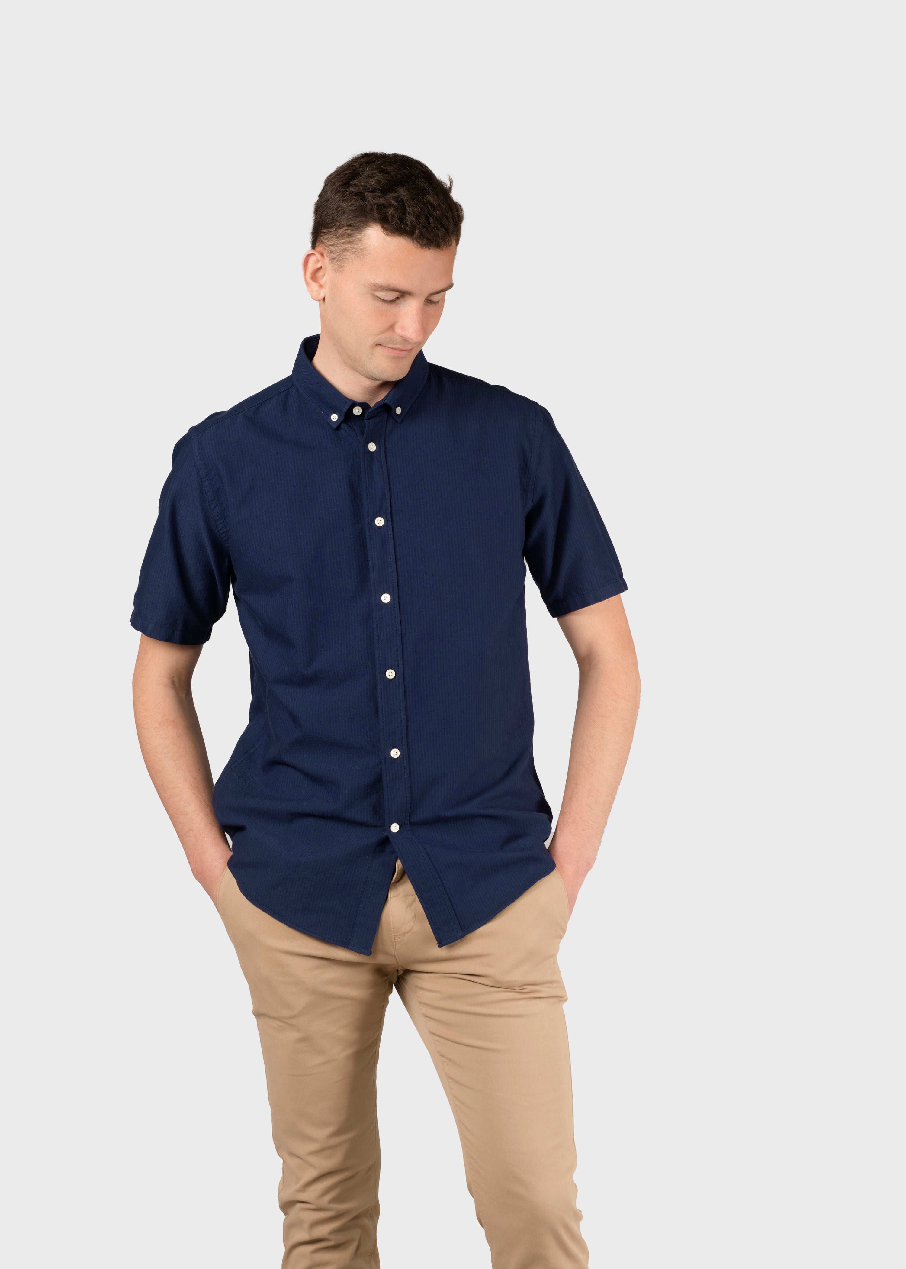 Mikkel Striped Shirt - Ocean/navy