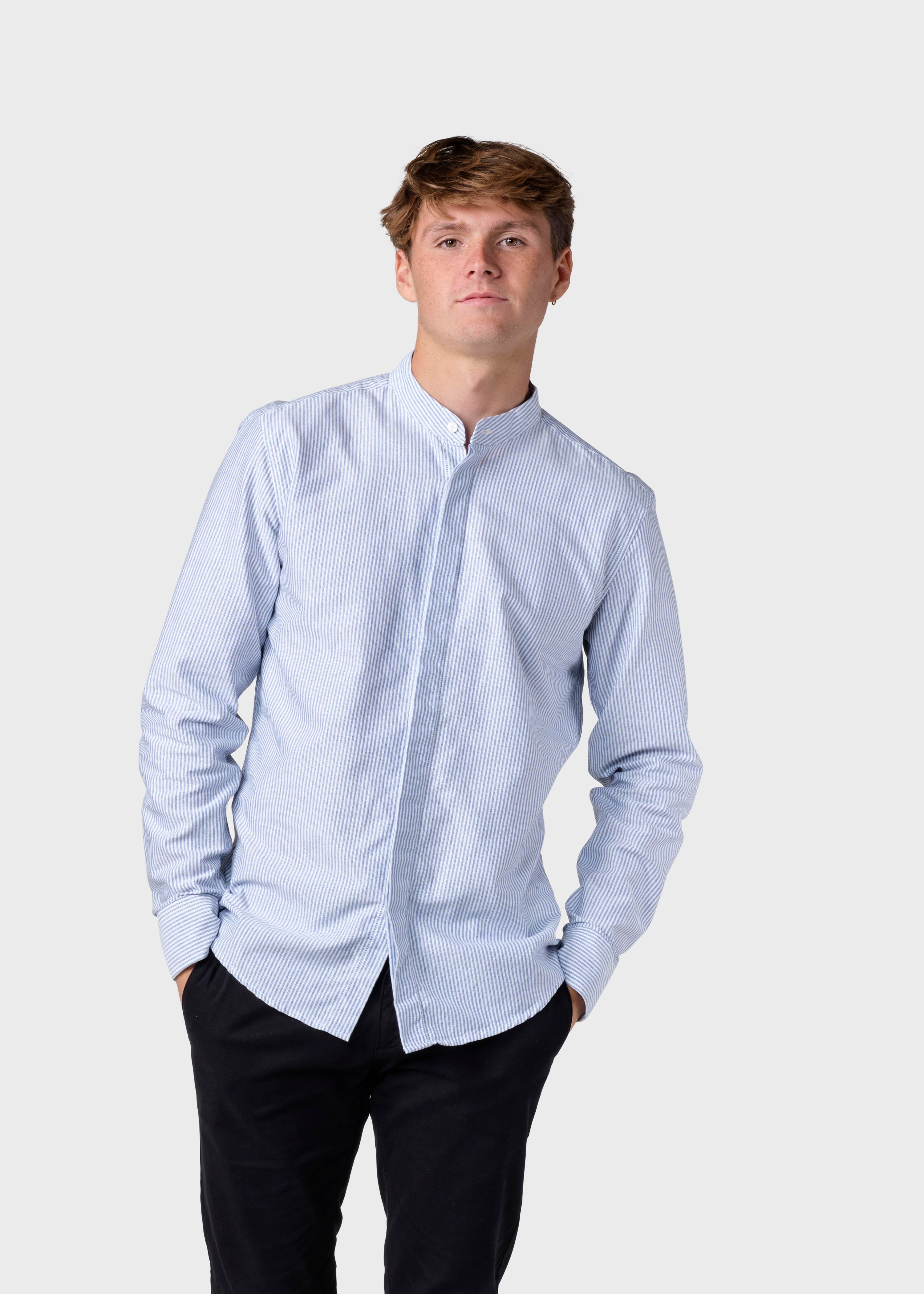 Simon Striped Shirt - White/navy