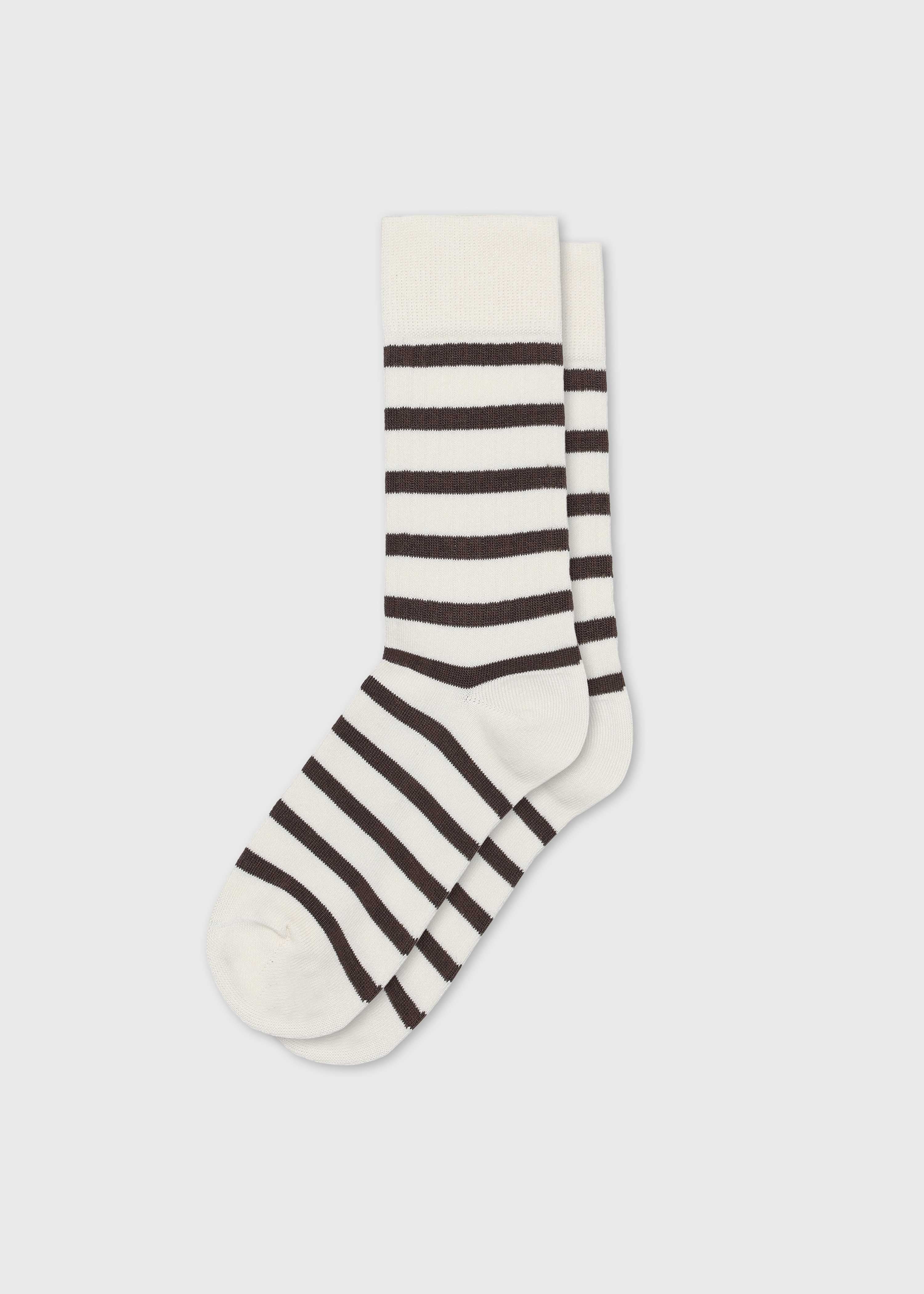 Stripe Sock - Cream/taupe