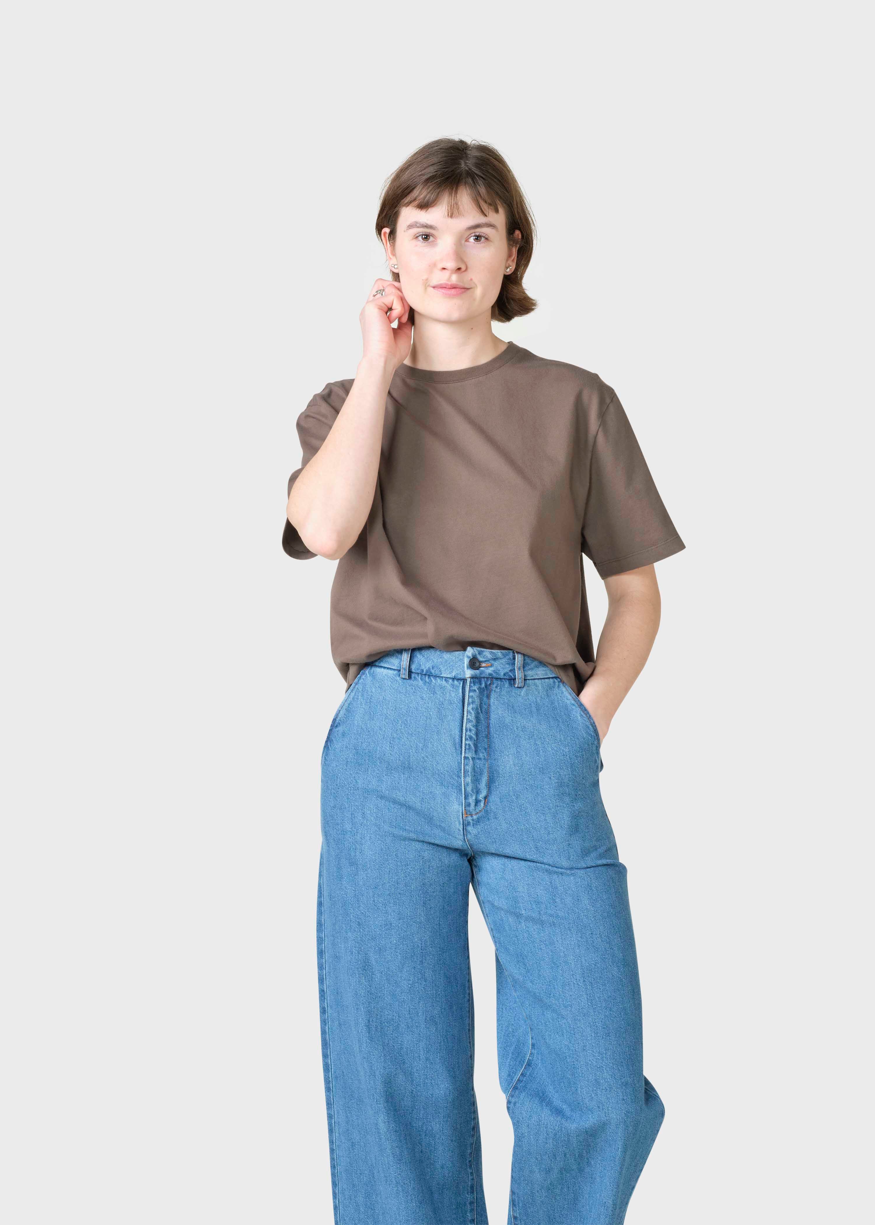 Womens Boxy Tee - Taupe