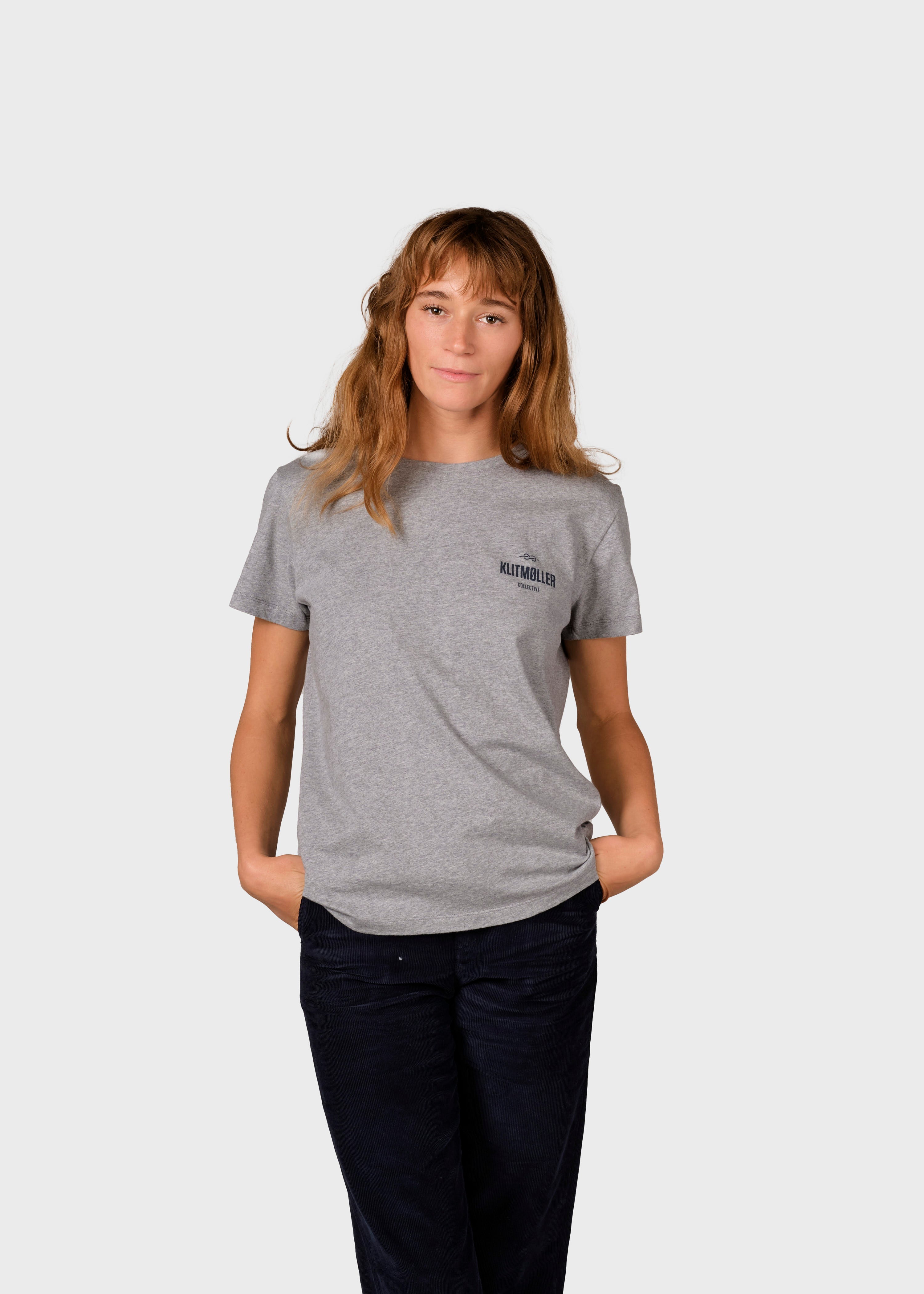 Womens Small Logo Tee - Grey Melange