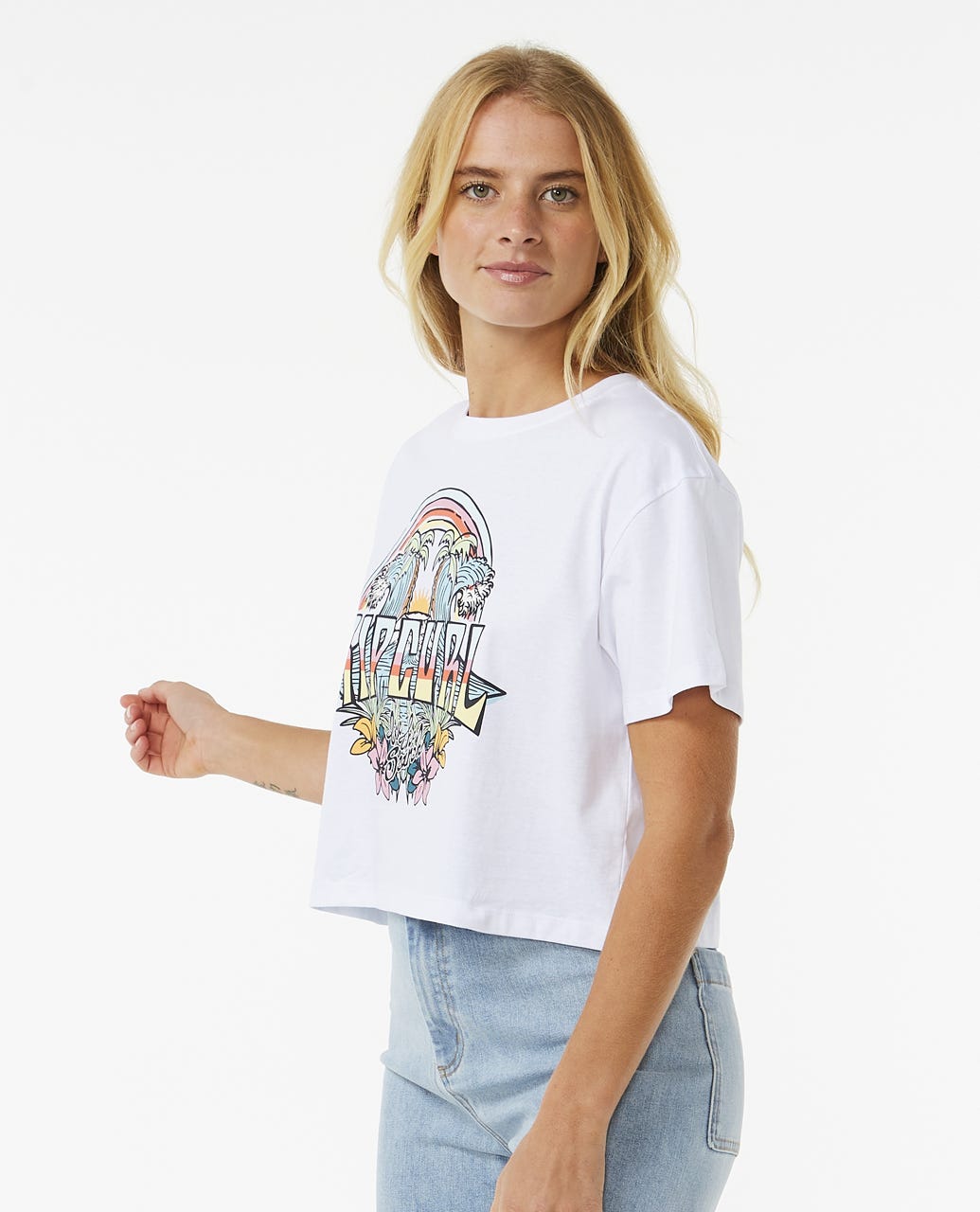 Block Party Crop Short Sleeve Tee