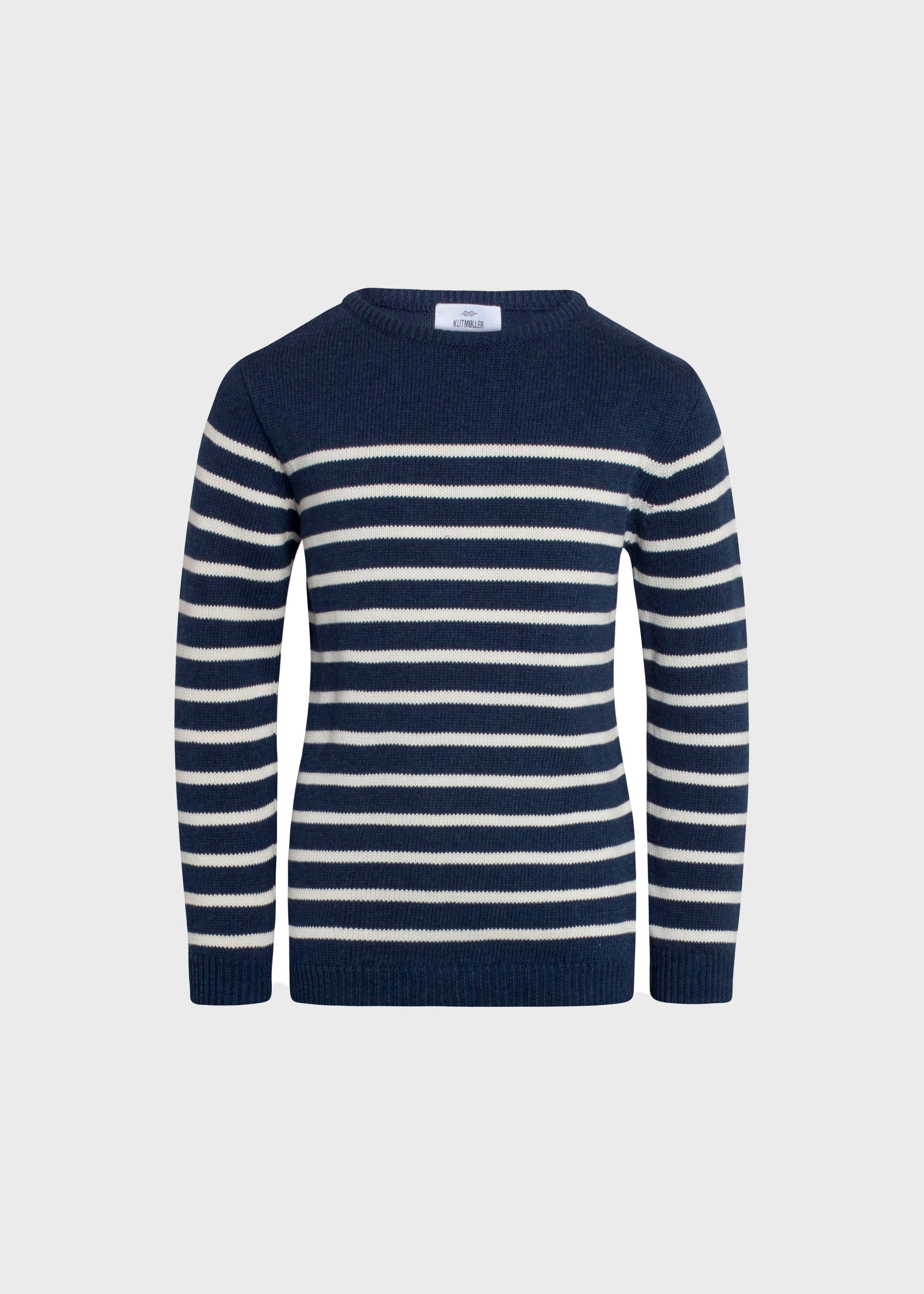 Kids Stripe Cotton Knit - Ocean/cream