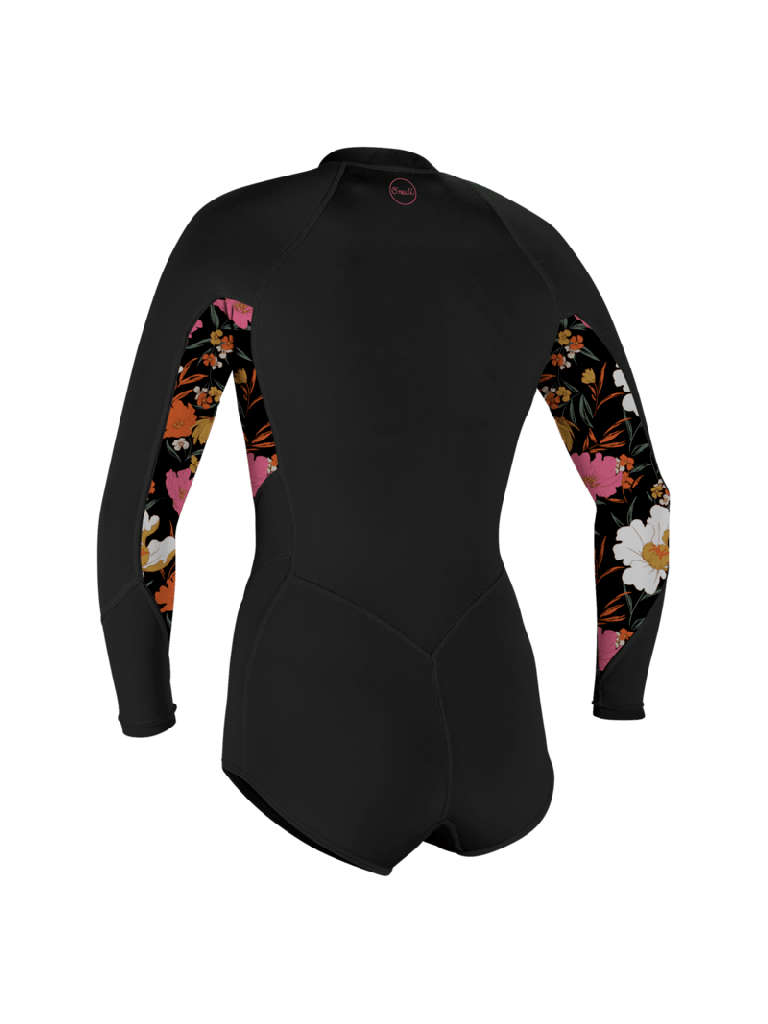 Oneill Wms Bahia 2/1 Front Zip L/S Short Spring - black/bluemchen/black