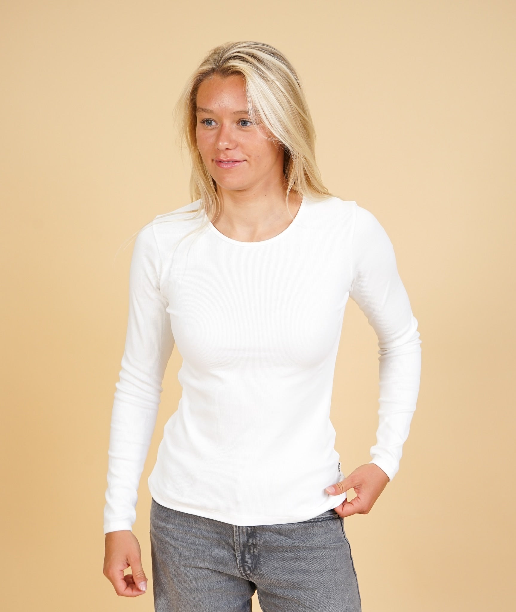 Solid Rib Women'S Ls T-Shirt