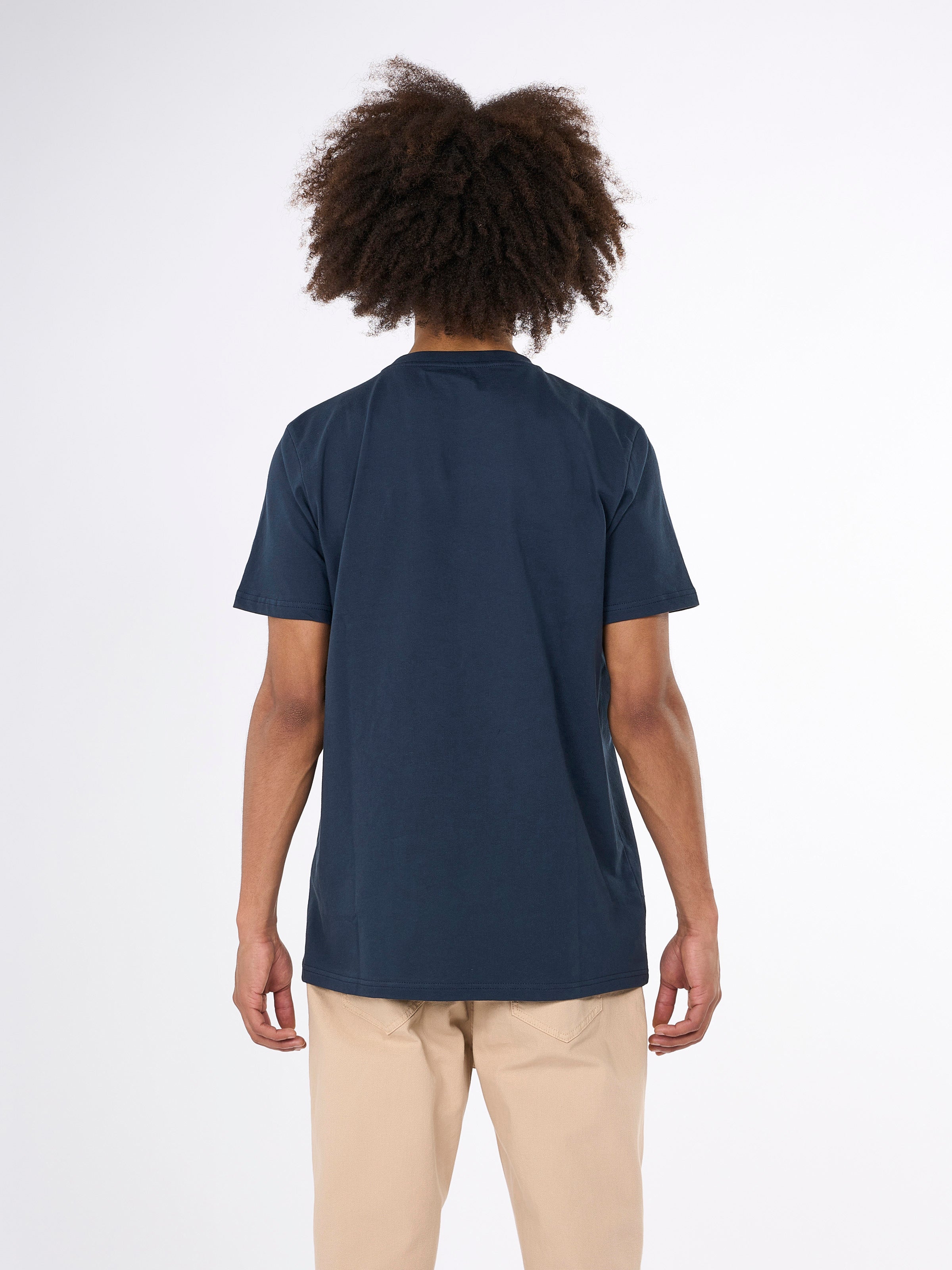 KnowledgeCotton Apparel  - Regular whale front print t-shirt - GOTS/Vegan - Total Eclipse