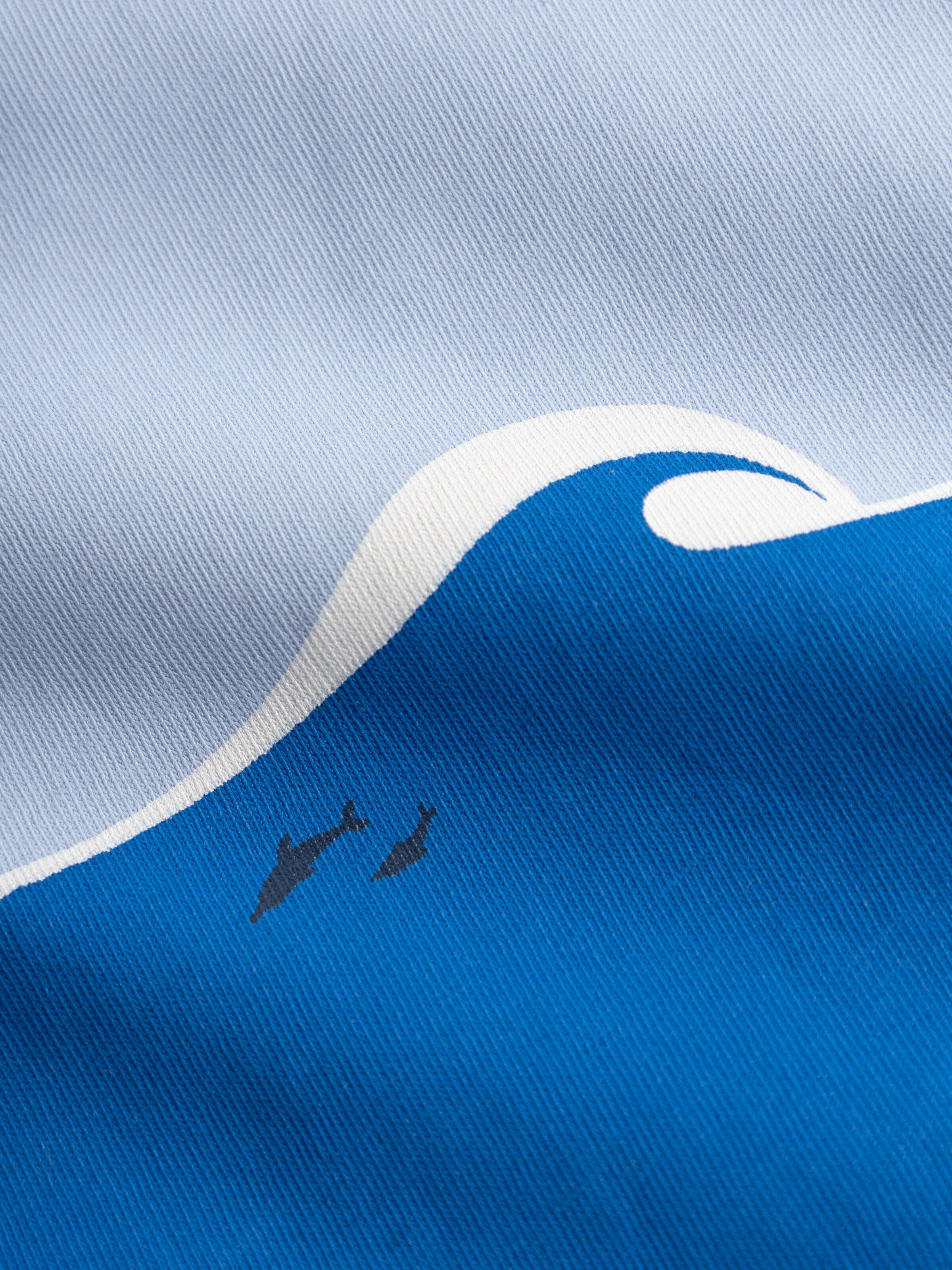 KnowledgeCotton Apparel  - Regular whale front print t-shirt - GOTS/Vegan - Bright White