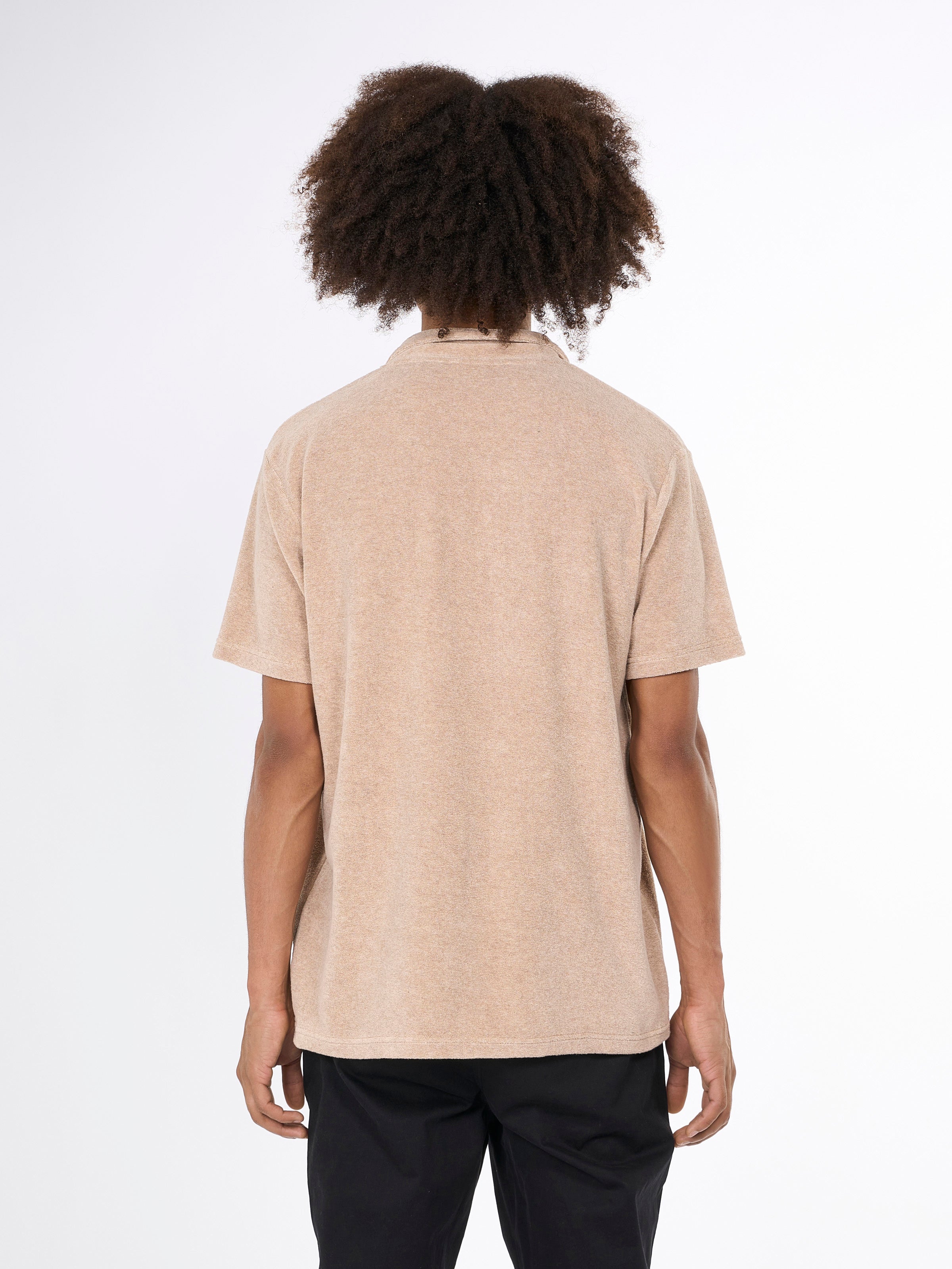 KnowledgeCotton Apparel  - Terry polo - GOTS/Vegan - Safari