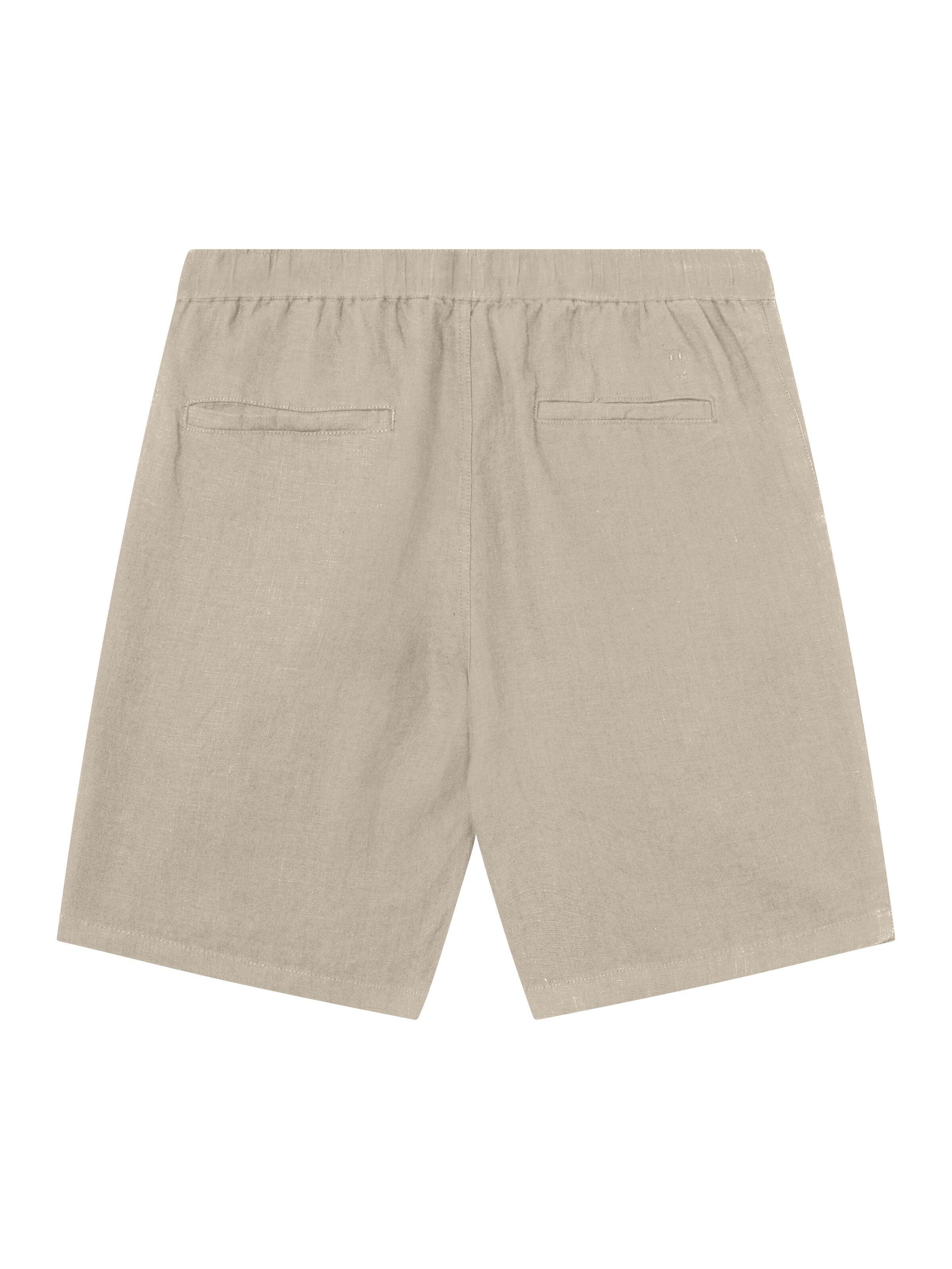 KnowledgeCotton Apparel  - Loose Linen shorts - GOTS/Vegan - Light feather gray