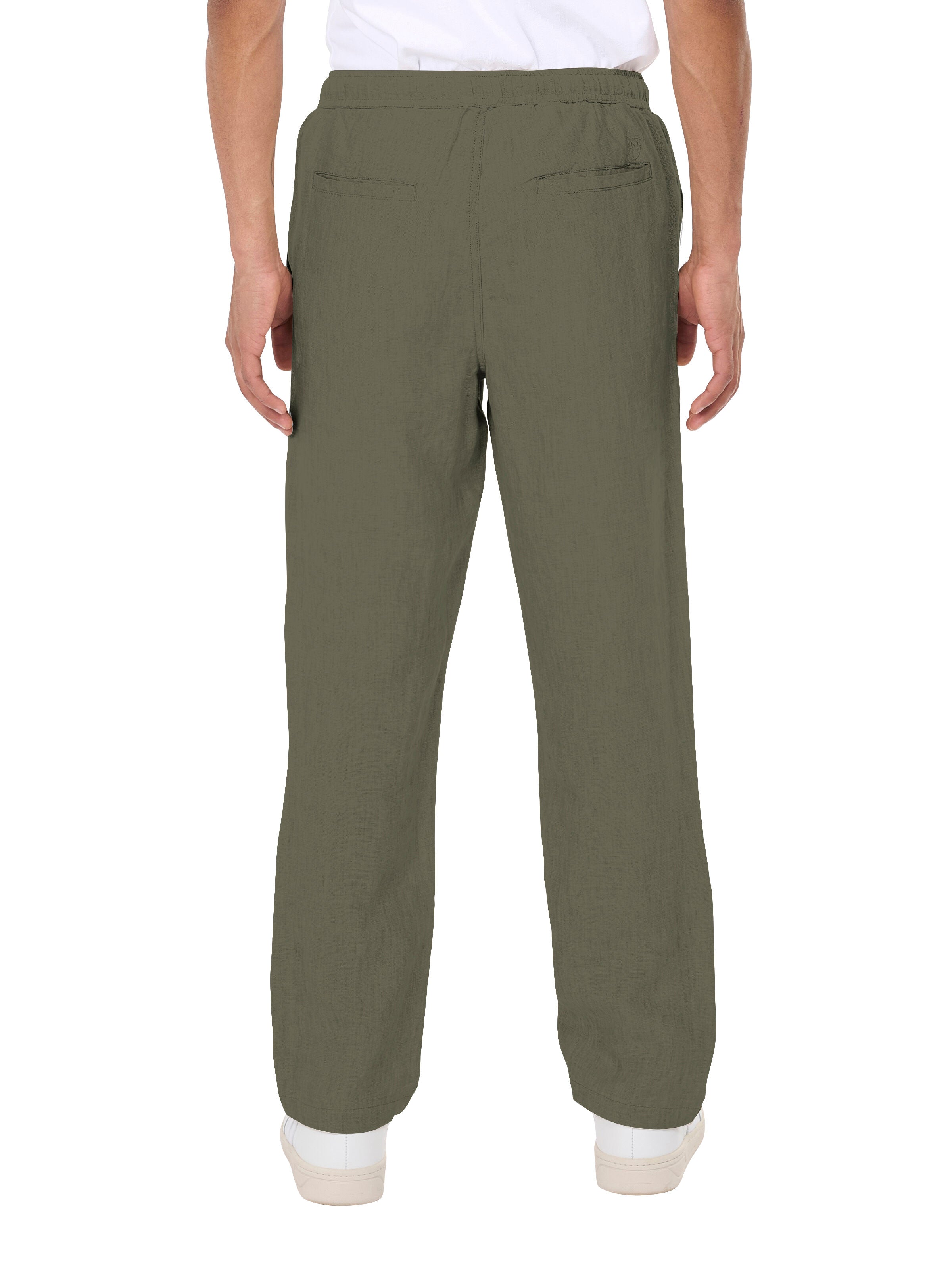 KnowledgeCotton Apparel  - Loose linen pant - GOTS/Vegan - Burned Olive