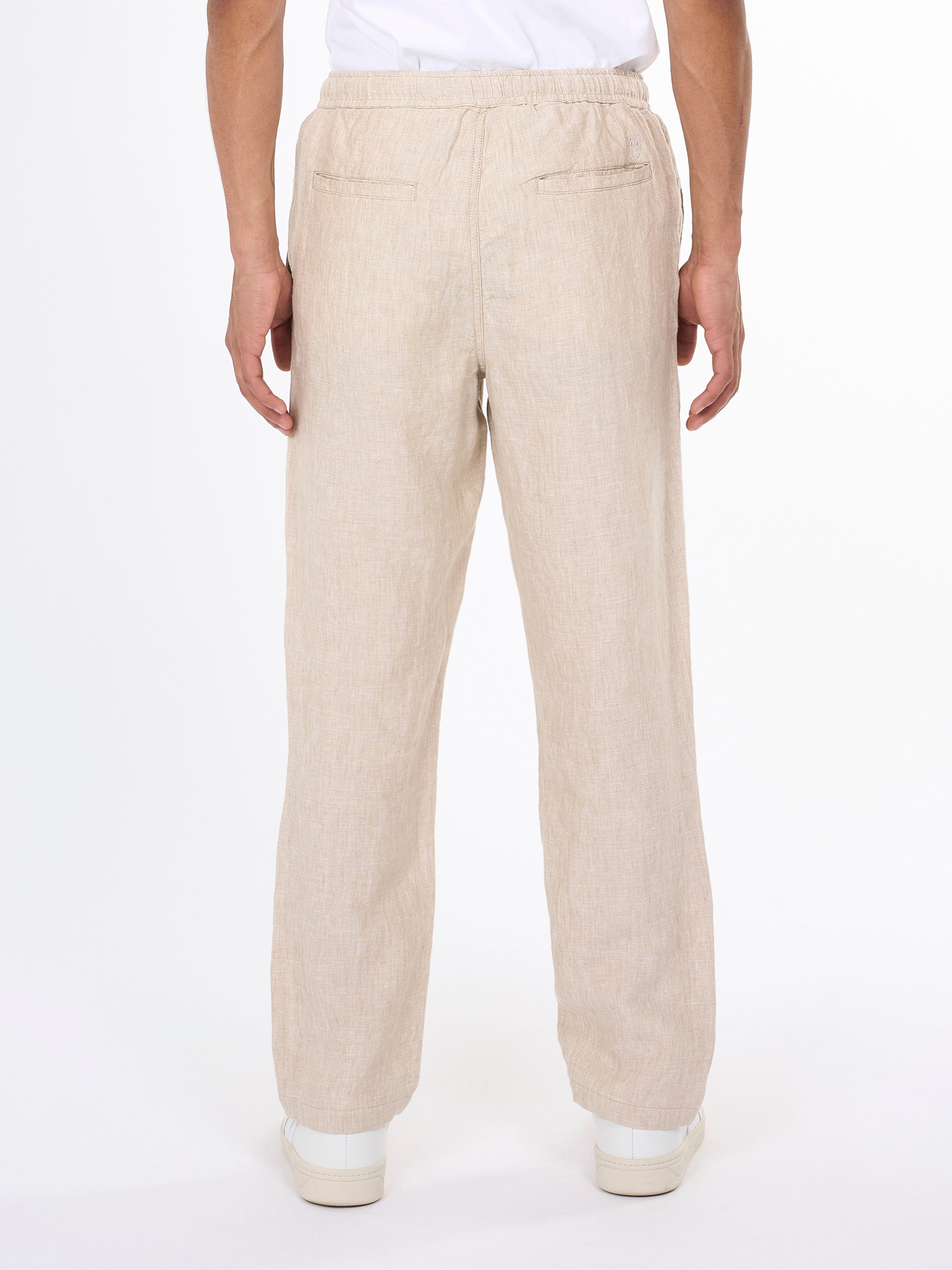 KnowledgeCotton Apparel  - Loose linen pant - GOTS/Vegan - Light feather gray