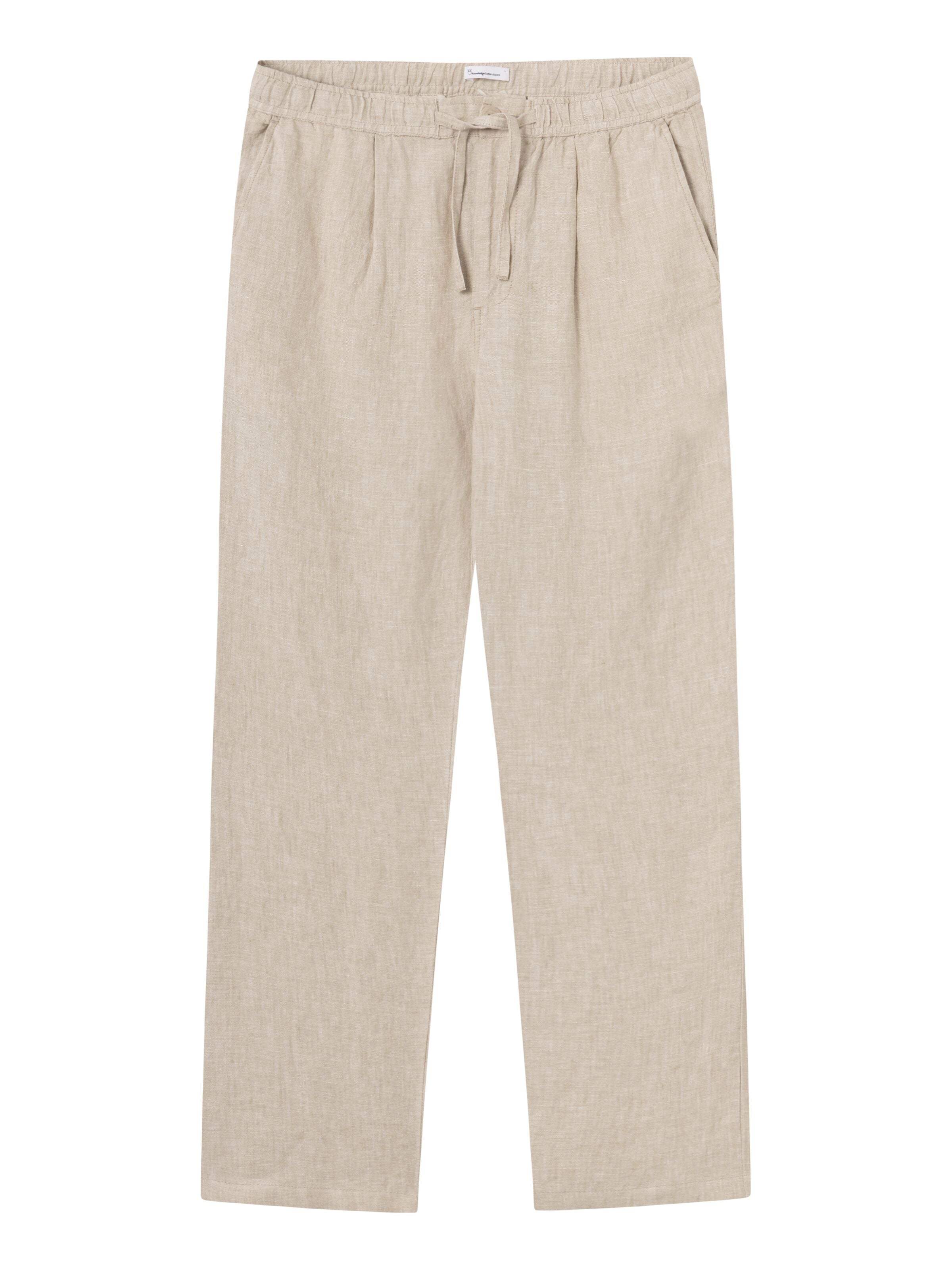 KnowledgeCotton Apparel  - Loose linen pant - GOTS/Vegan - Light feather gray