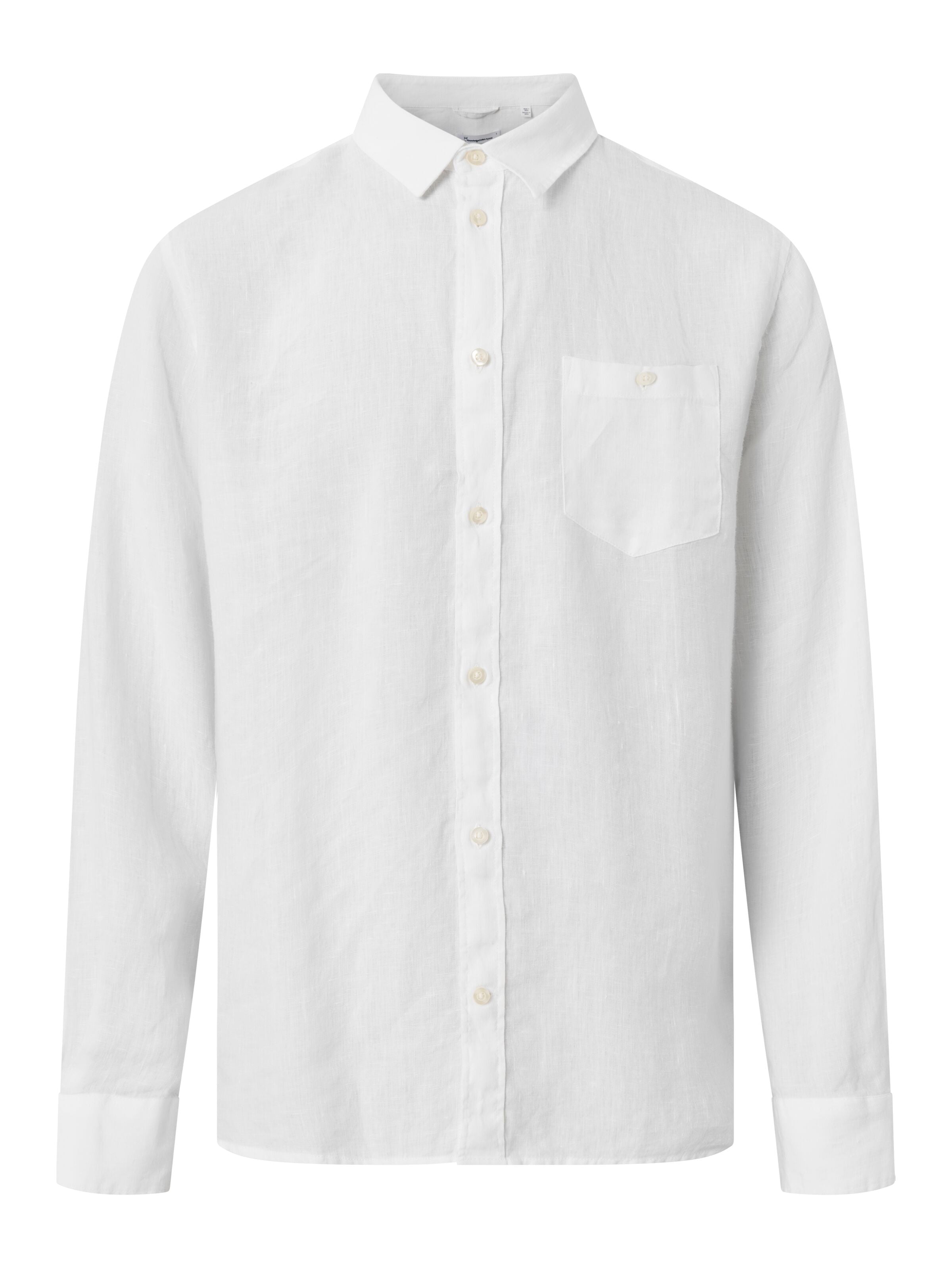 KnowledgeCotton Apparel  - Custom fit linen shirt GOTS/Vegan - Bright White