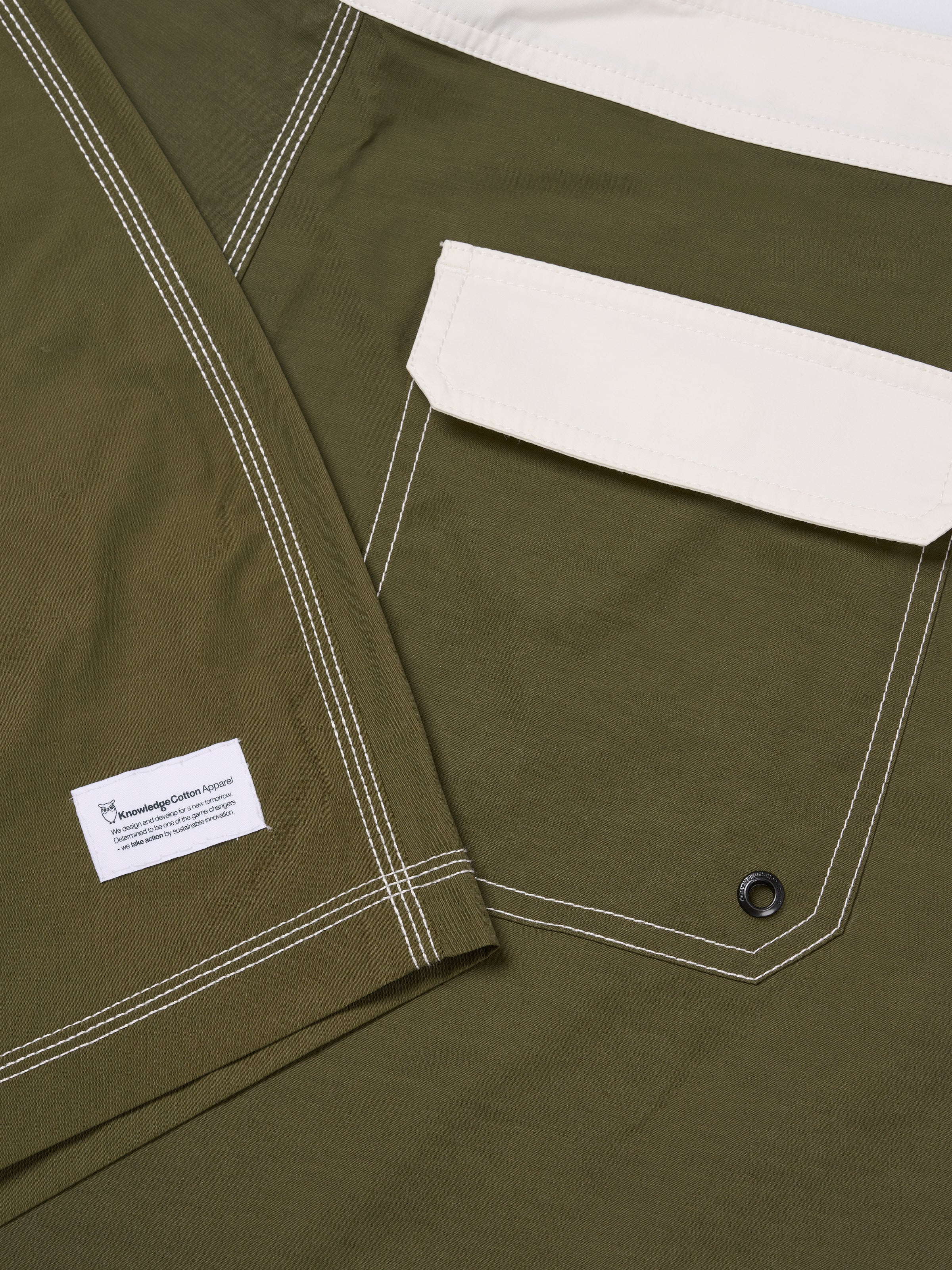 KnowledgeCotton Apparel  - Board swim shirts - GRS/Vegan PETA - Burned Olive