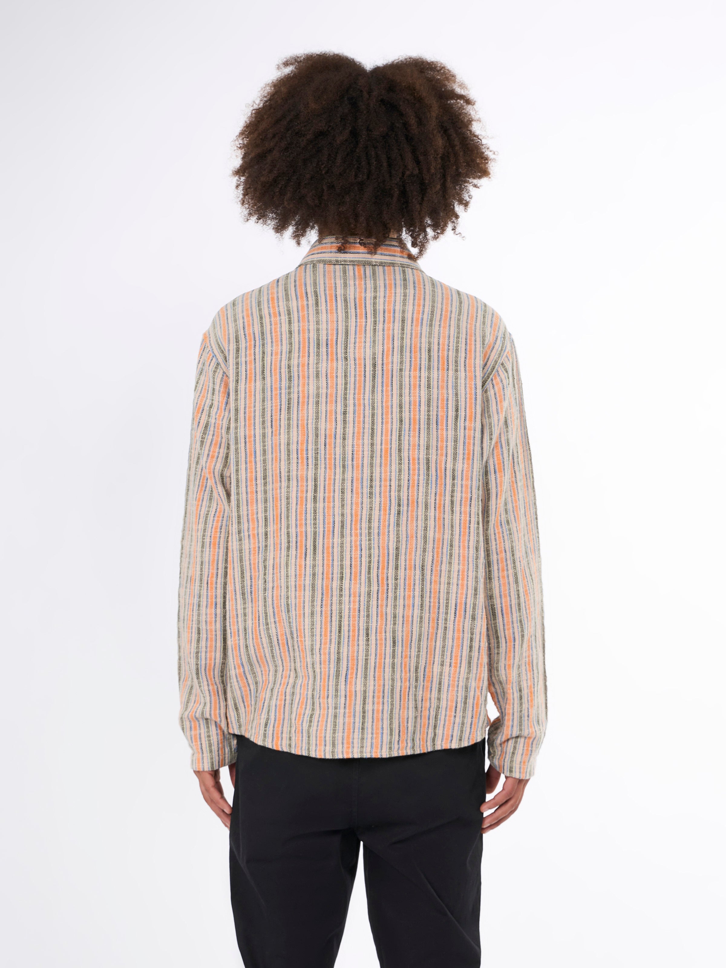 KnowledgeCotton Apparel  - Loose woven striped overshirt - GOTS/Vegan - Multi color