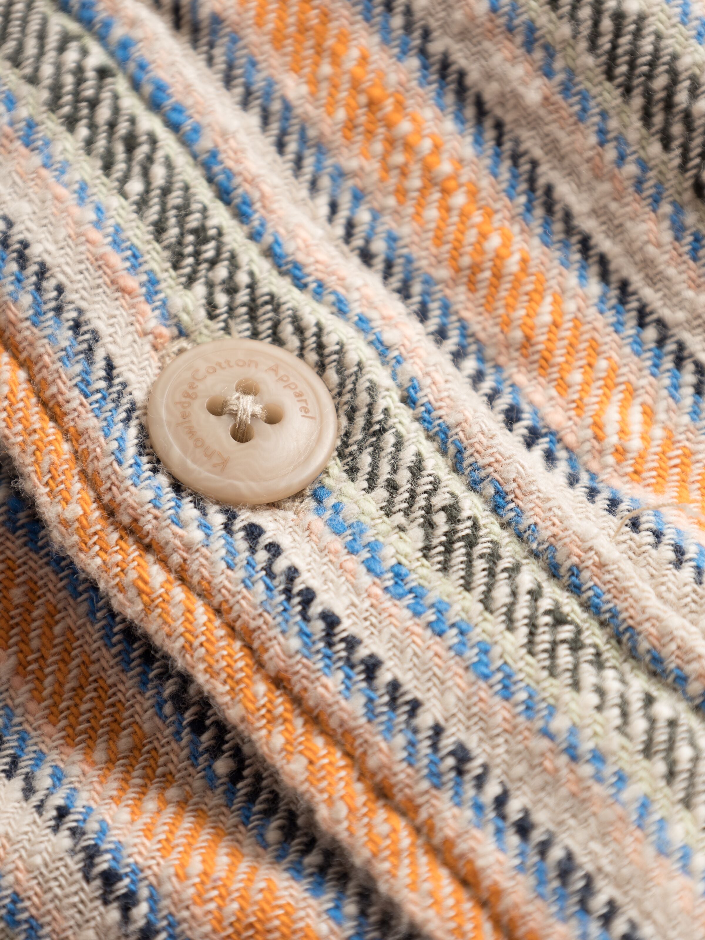 KnowledgeCotton Apparel  - Loose woven striped overshirt - GOTS/Vegan - Multi color