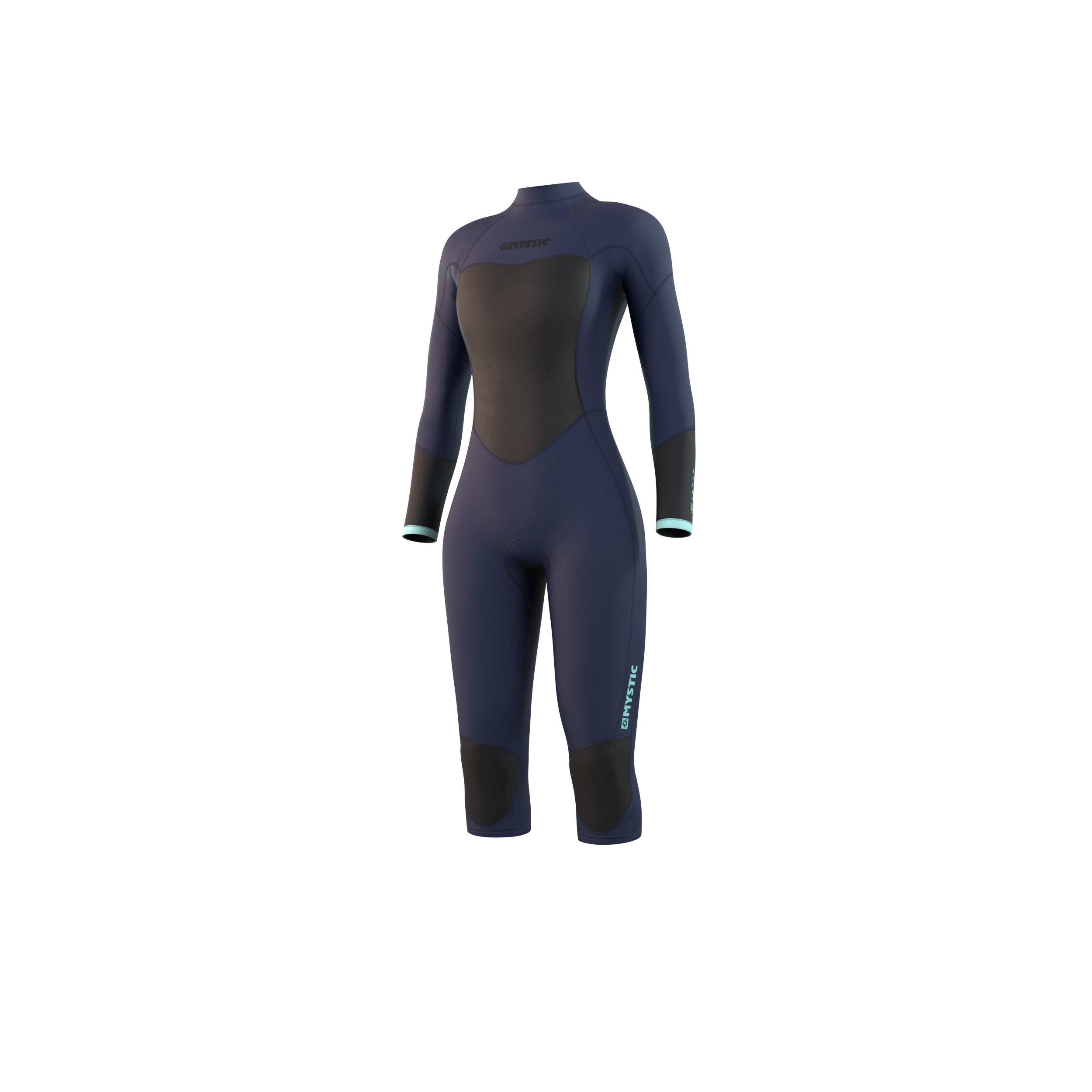 Mystic - Brand Longarm Shortleg 3/2mm Bzip Flatlock Women - Night Blue