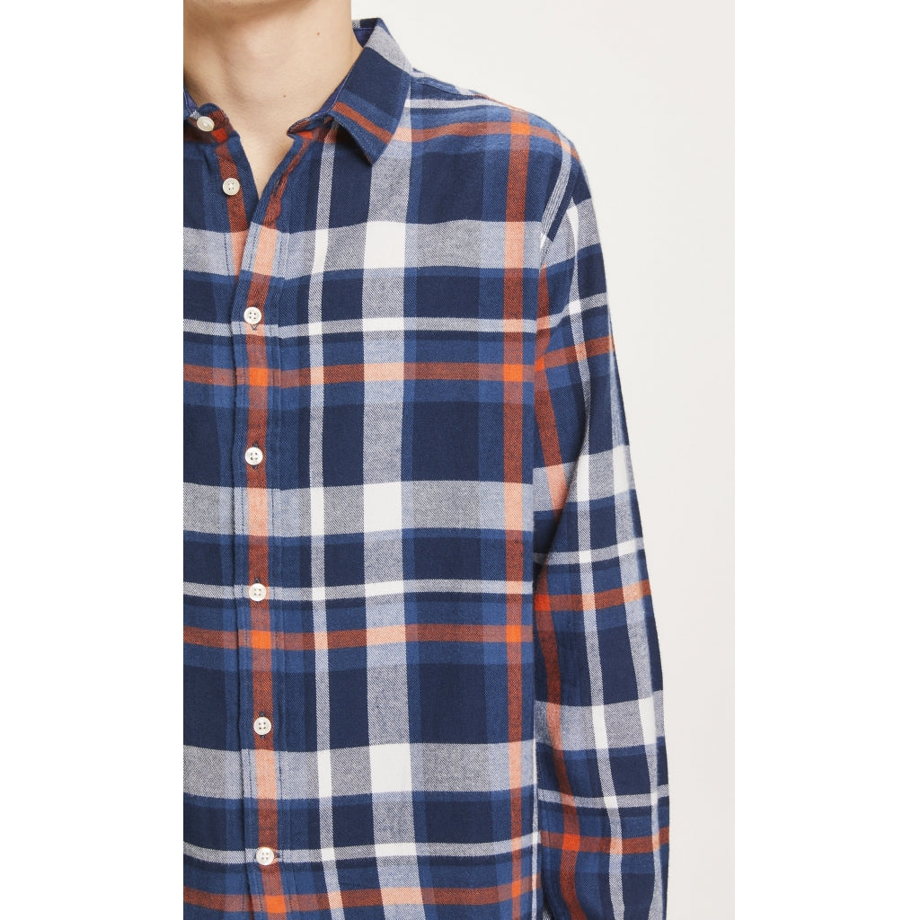 KnowledgeCotton Apparel LARCH casual fit checked flannel shirt