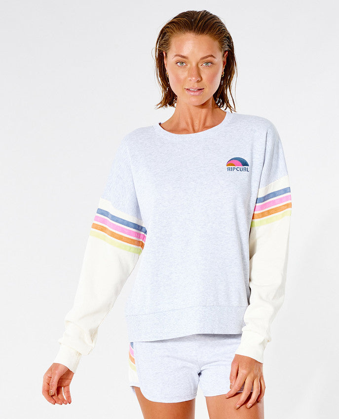 Rip Curl - surf revival wave crew - light grey heat