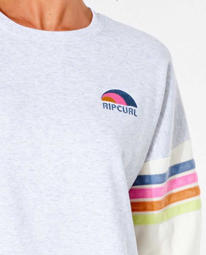Rip Curl - surf revival wave crew - light grey heat