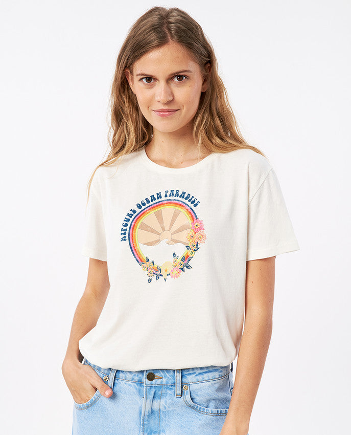 Rip Curl - surf revival 70s tee - bone