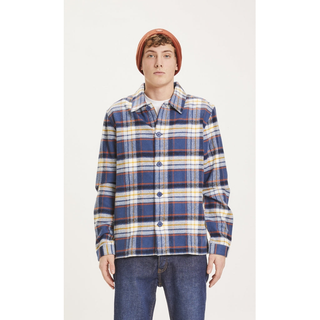 KnowledgeCotton Apparel PINE big checked heavy flannel overshirt