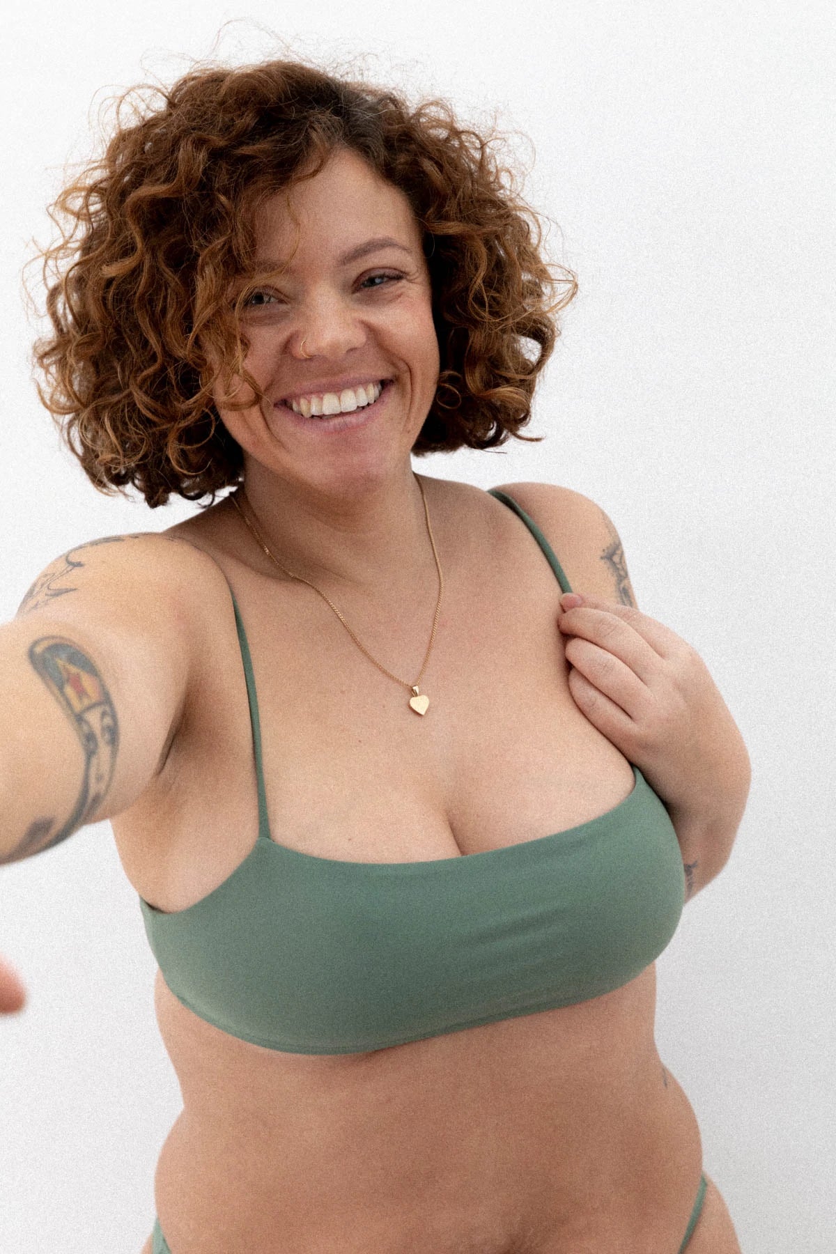 Copenhagen Cartel - Sanur justerbare stropper bikini top bandeau - Army - XS
