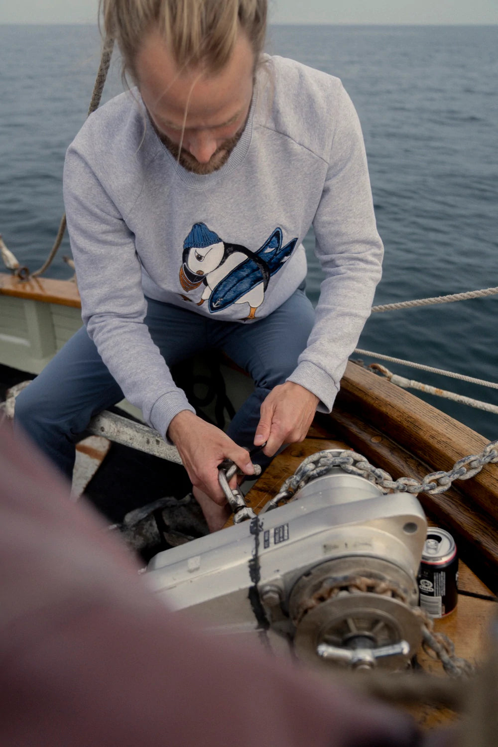 Lakor - surf's up sweat - light grey melange