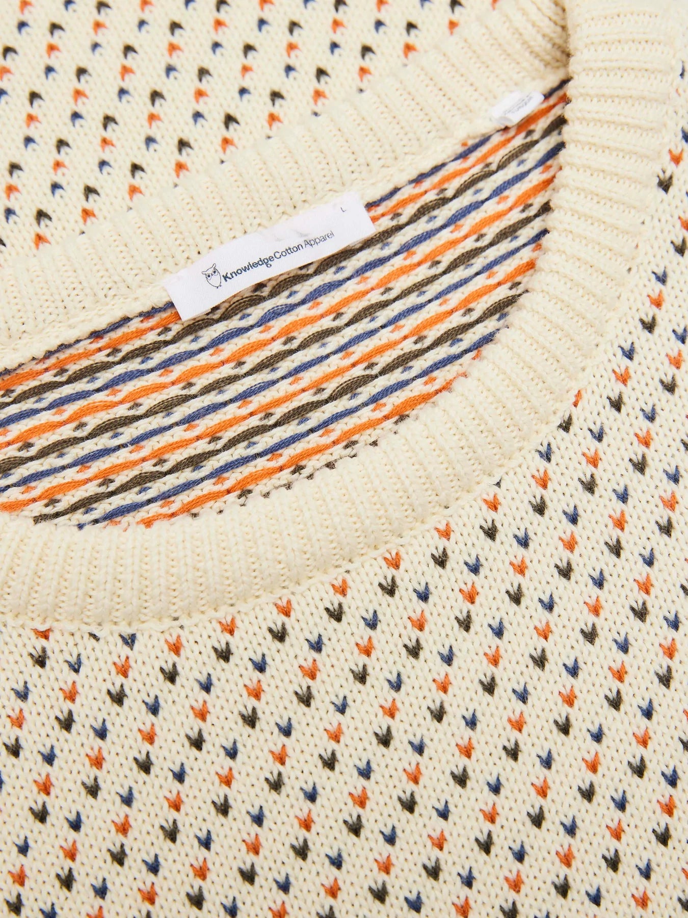 Knowledge Cotton Apparel Valley Jacquard striktrøje, Arabien Spice