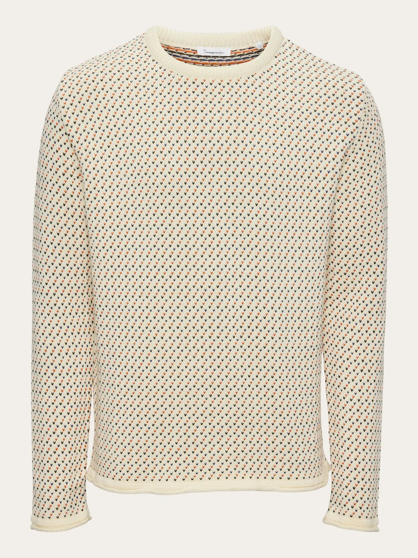 Knowledge Cotton Apparel Valley Jacquard striktrøje, Arabien Spice