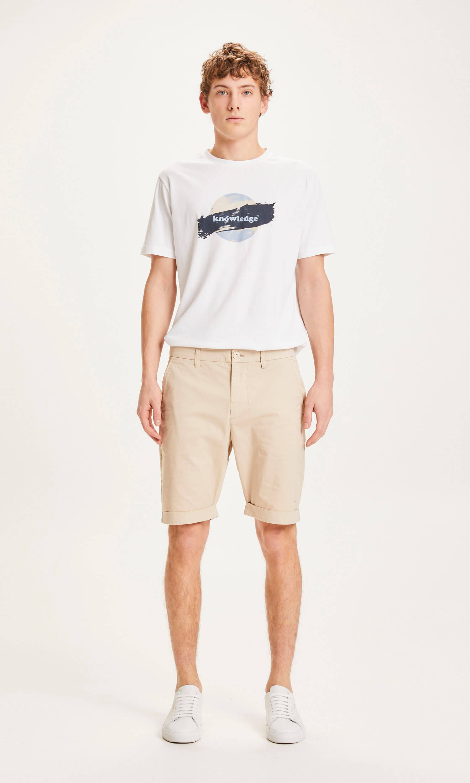 Regular chino poplin shorts - GOTS/Vegan Light Feather Grey