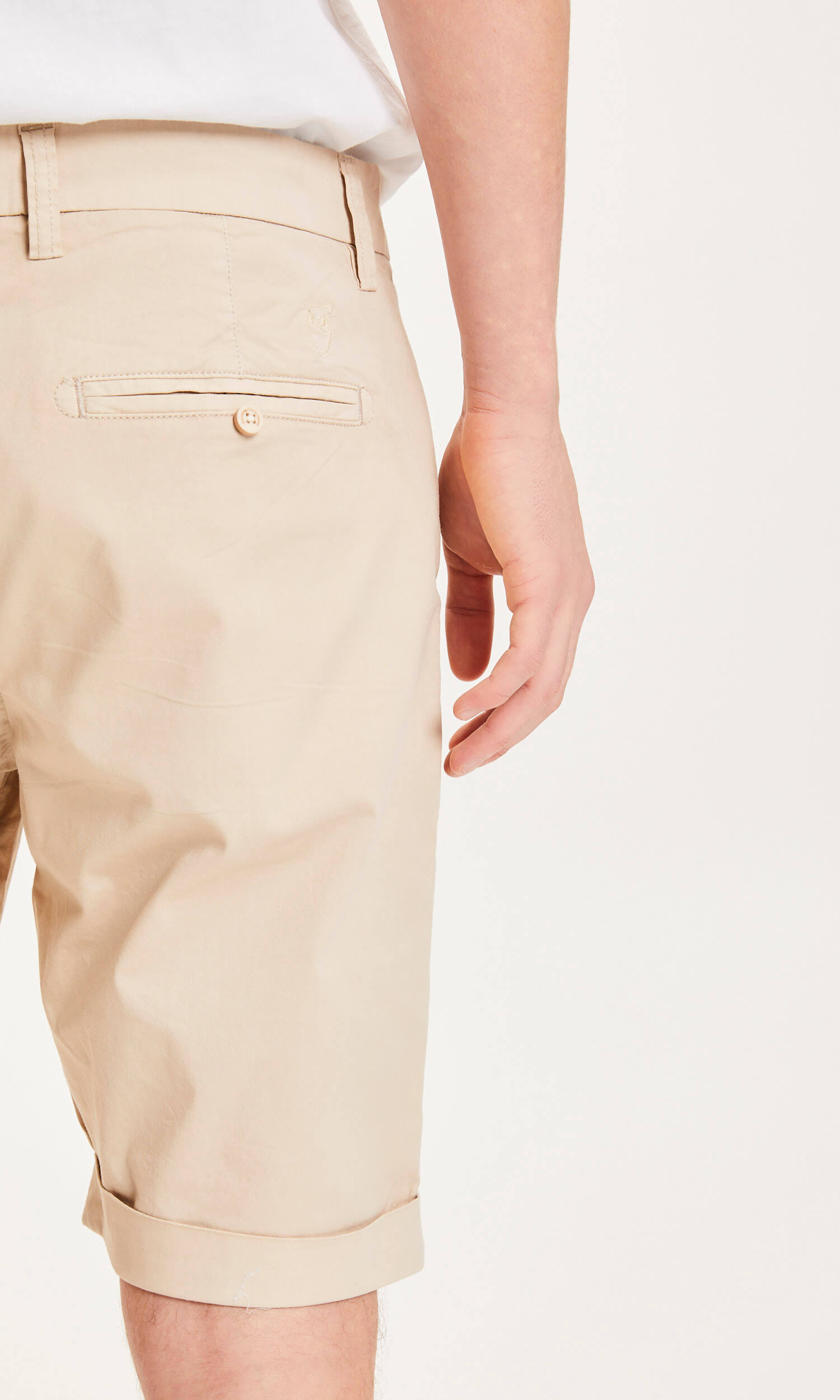 Regular chino poplin shorts - GOTS/Vegan Light Feather Grey