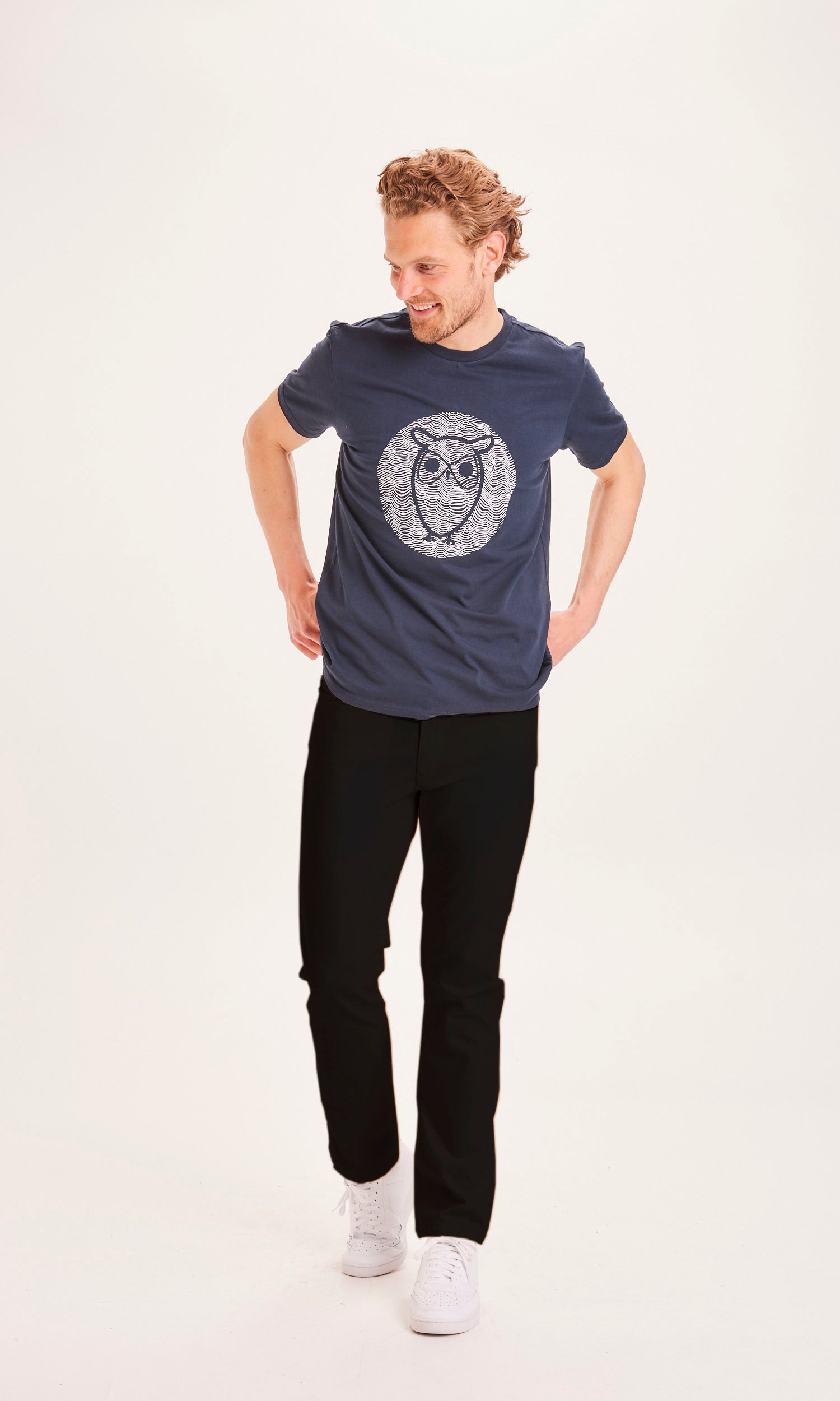 KnowledgeCotton Apparel - TIM tapered canvas pant - GOTS/Vegan - Black Jet