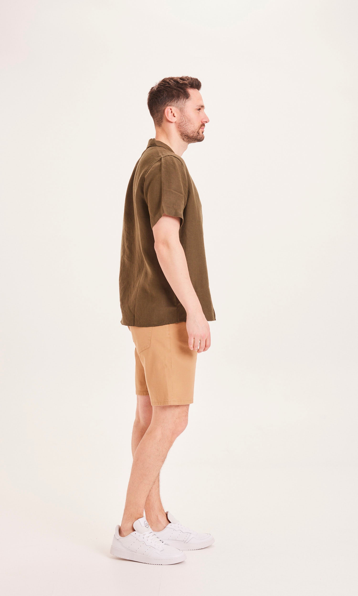 Knowledgecotton Appareal BIRCH 5-pocket shorts - GOTS/Vegan Kelp