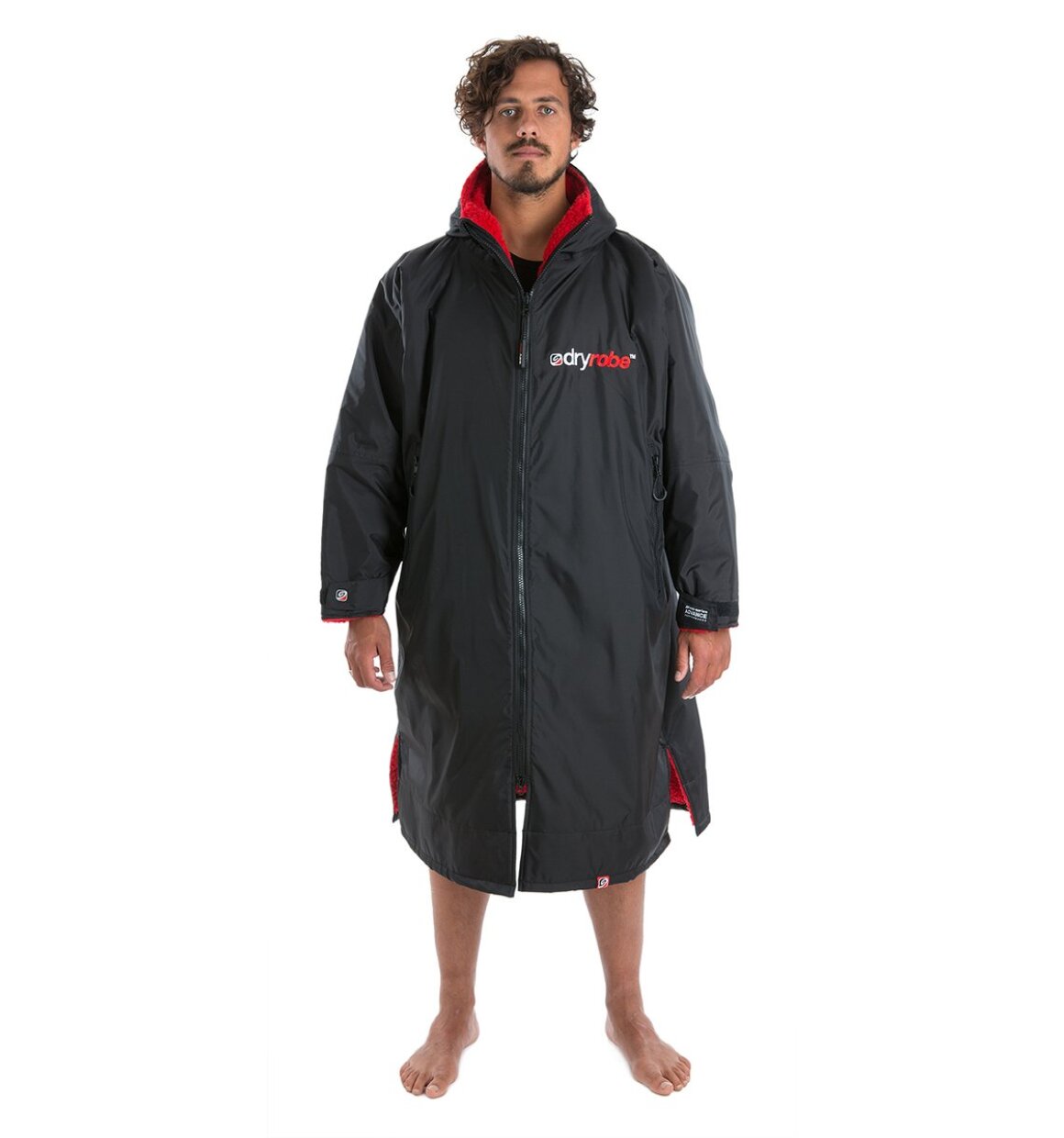 Dryrobe advance long sleeve poncho | voksne | black/red