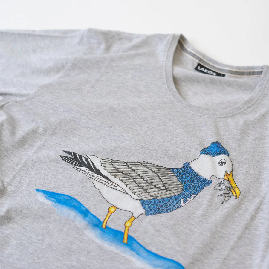 Lakor - Fishing Seagull - Ligth Grey Melange T-shirt
