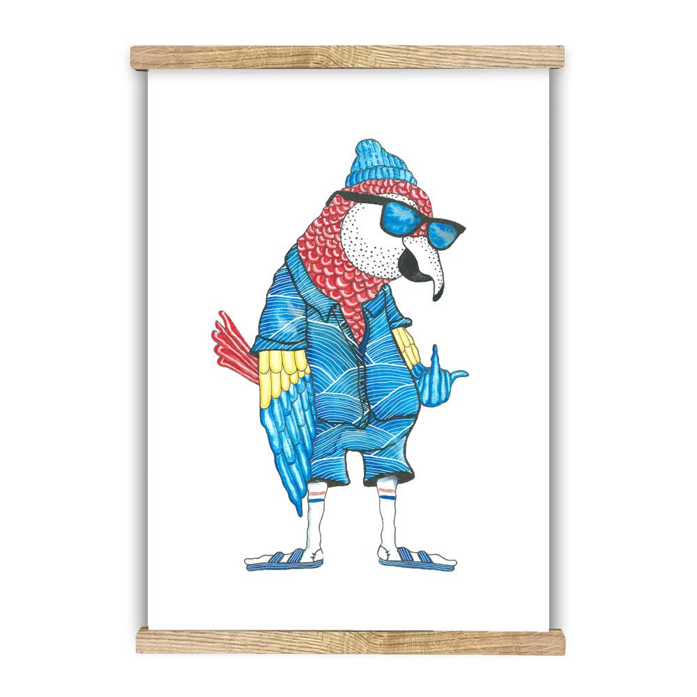 Lakor - Hipster Parrot Plakat