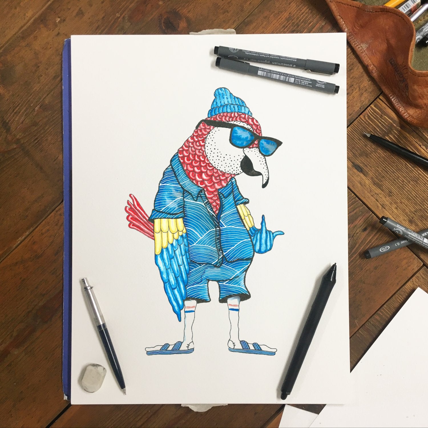 Lakor - Hipster Parrot Plakat