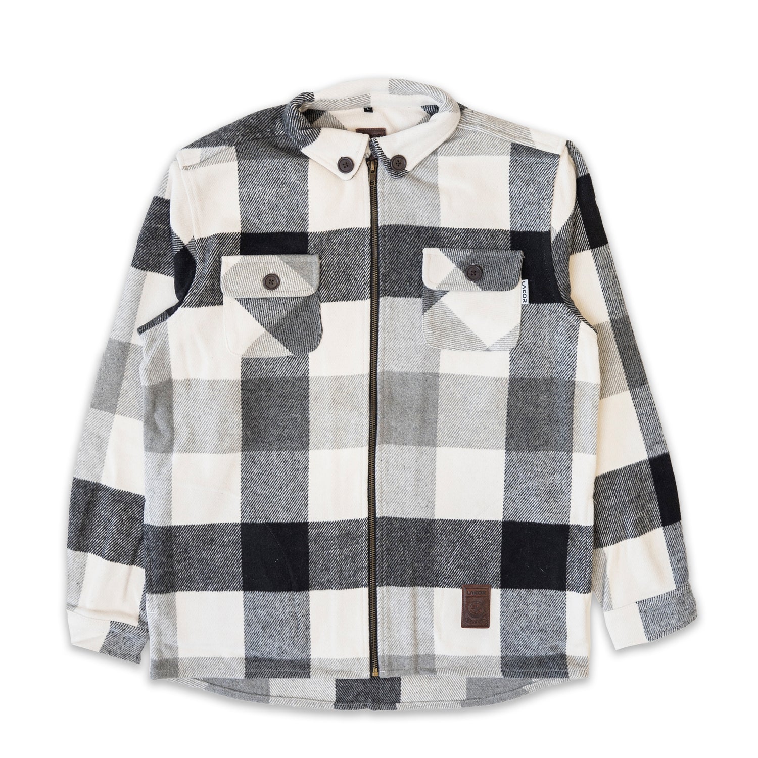 Lakor - Flannel Shirt Jakke grey/white